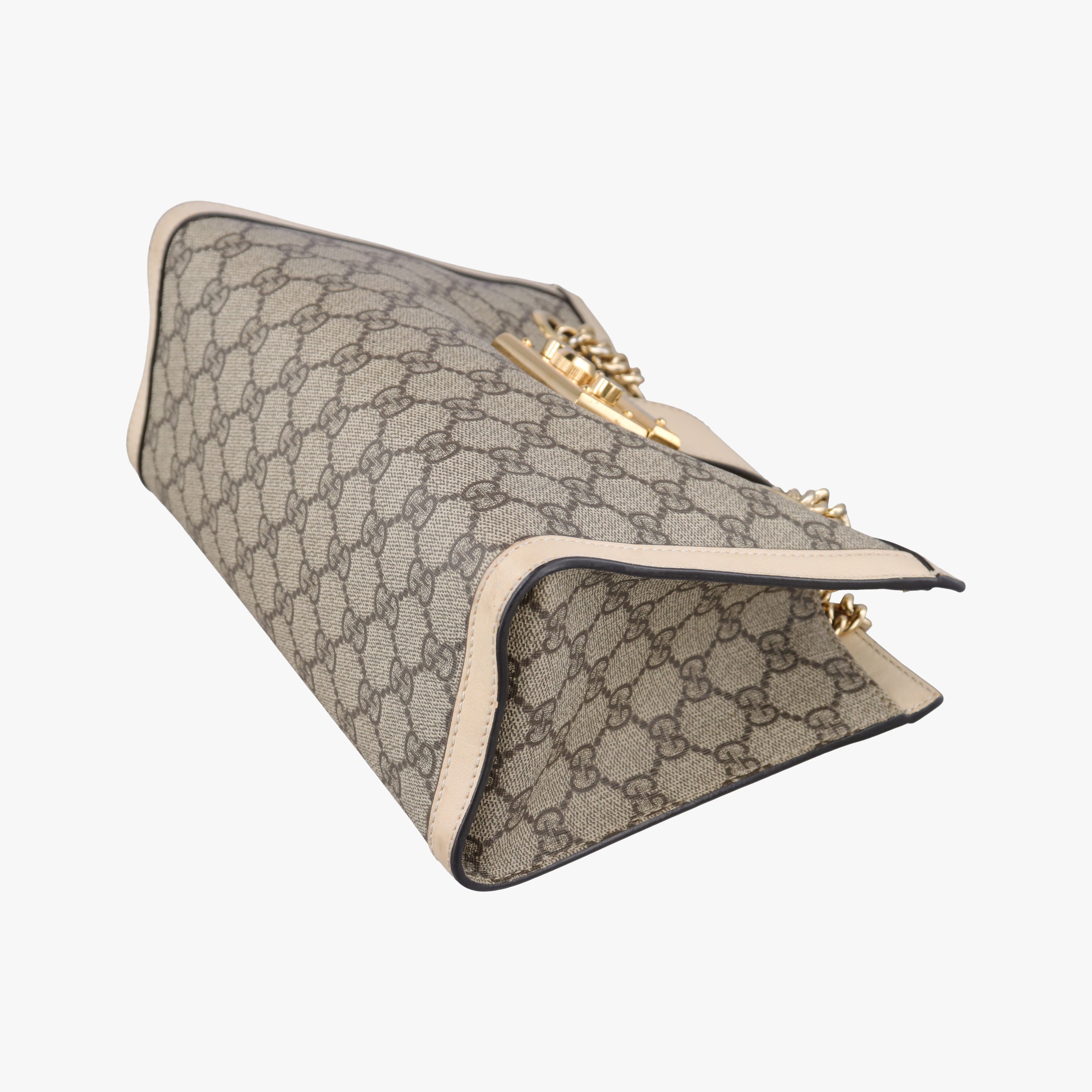 Secondhand Gucci Padlock Brown×white PVC coated canvas×Leather 498156 shoulderbag | stylenewstar