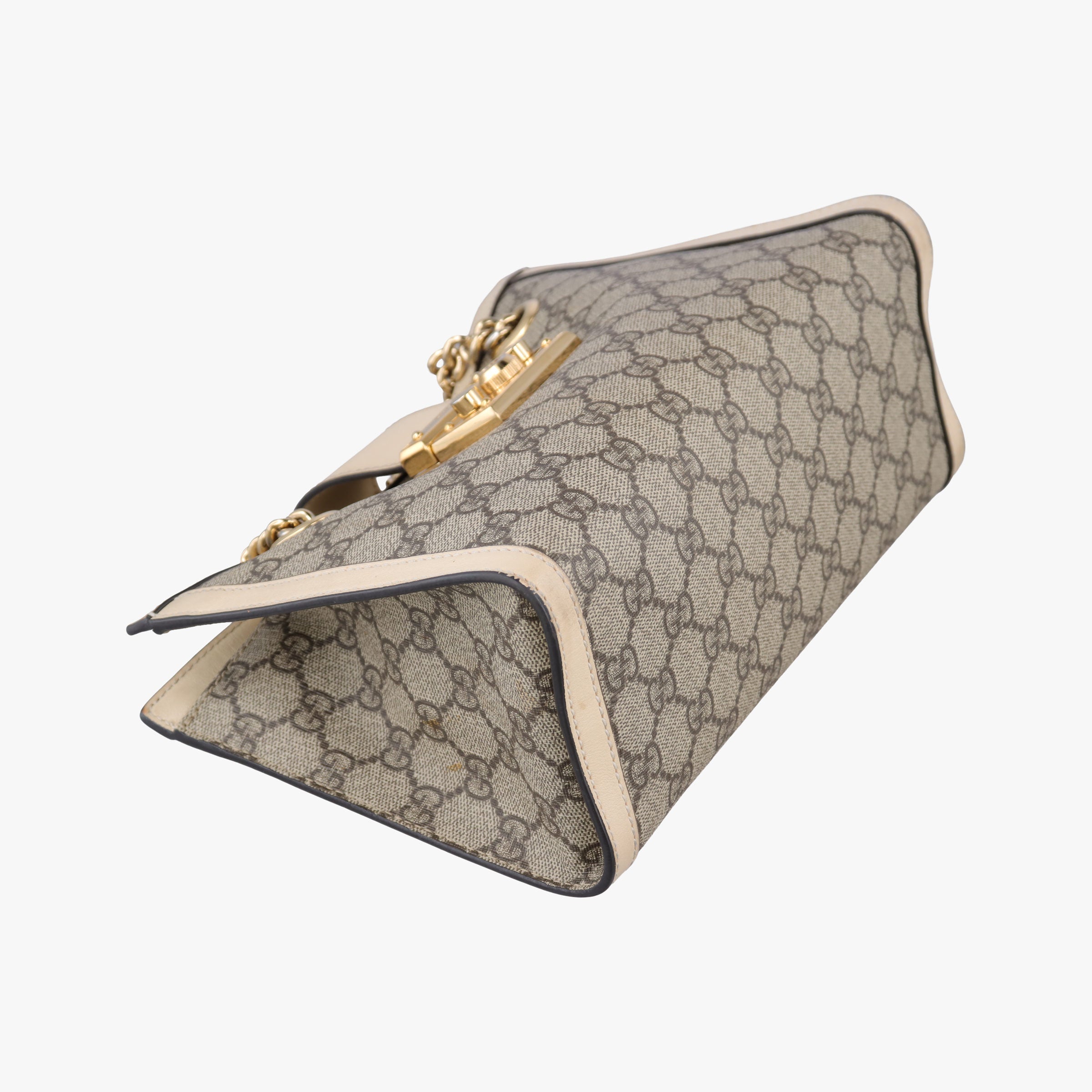 Secondhand Gucci Padlock Brown×white PVC coated canvas×Leather 498156 shoulderbag | stylenewstar