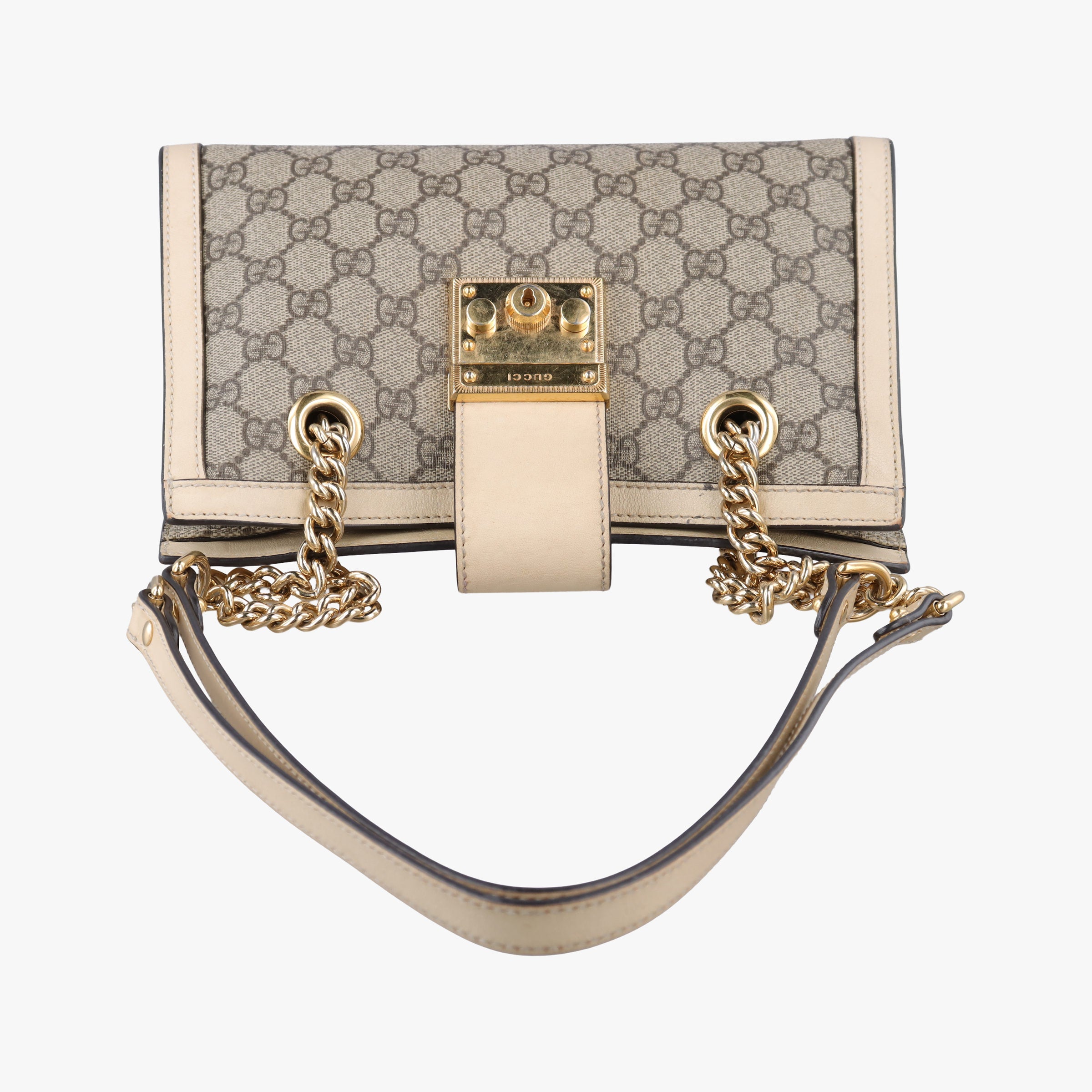 Secondhand Gucci Padlock Brown×white PVC coated canvas×Leather 498156 shoulderbag | stylenewstar