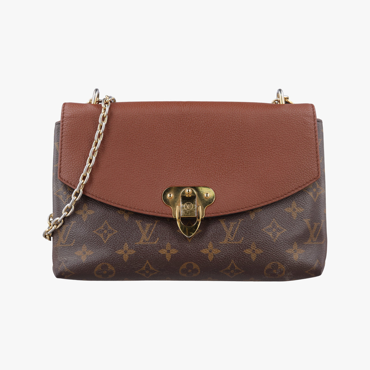 Secondhand Louis Vuitton SAINT PLACIDE brown×Brown Monogram Canvas×calf leather M43486 shoulderbag | stylenewstar