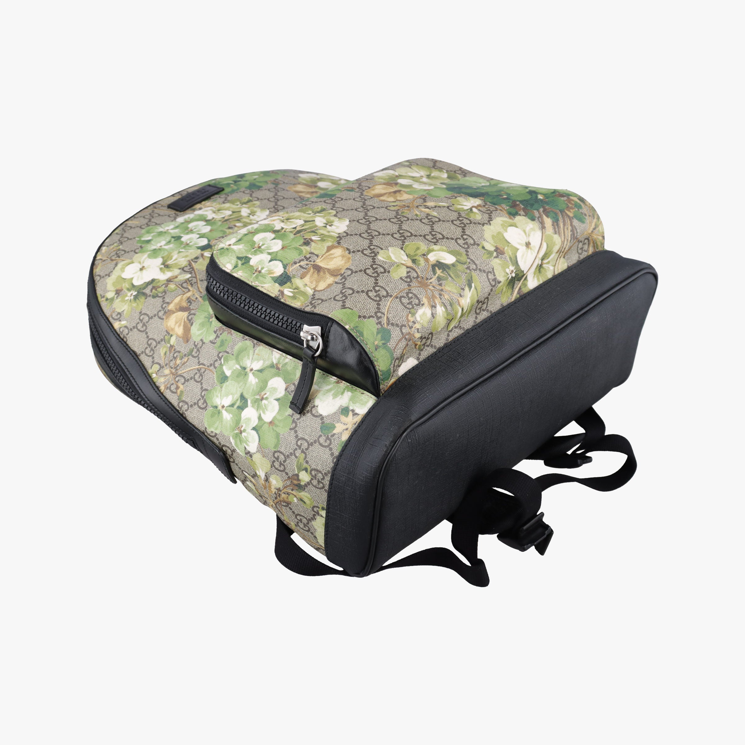 Pre-owned Gucci GG Blooms Black×Beige×Multi PVC coated canvas×Leather 406370 backpack/rucksack | stylenewstar