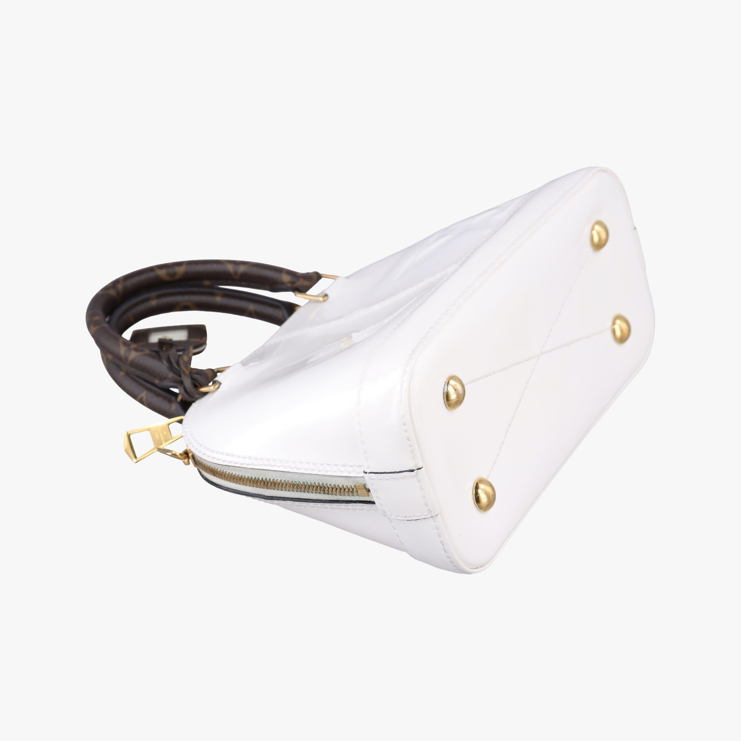 Pre-owned Louis Vuitton Alma BB White Vernis M51904 shoulderbag | stylenewstar