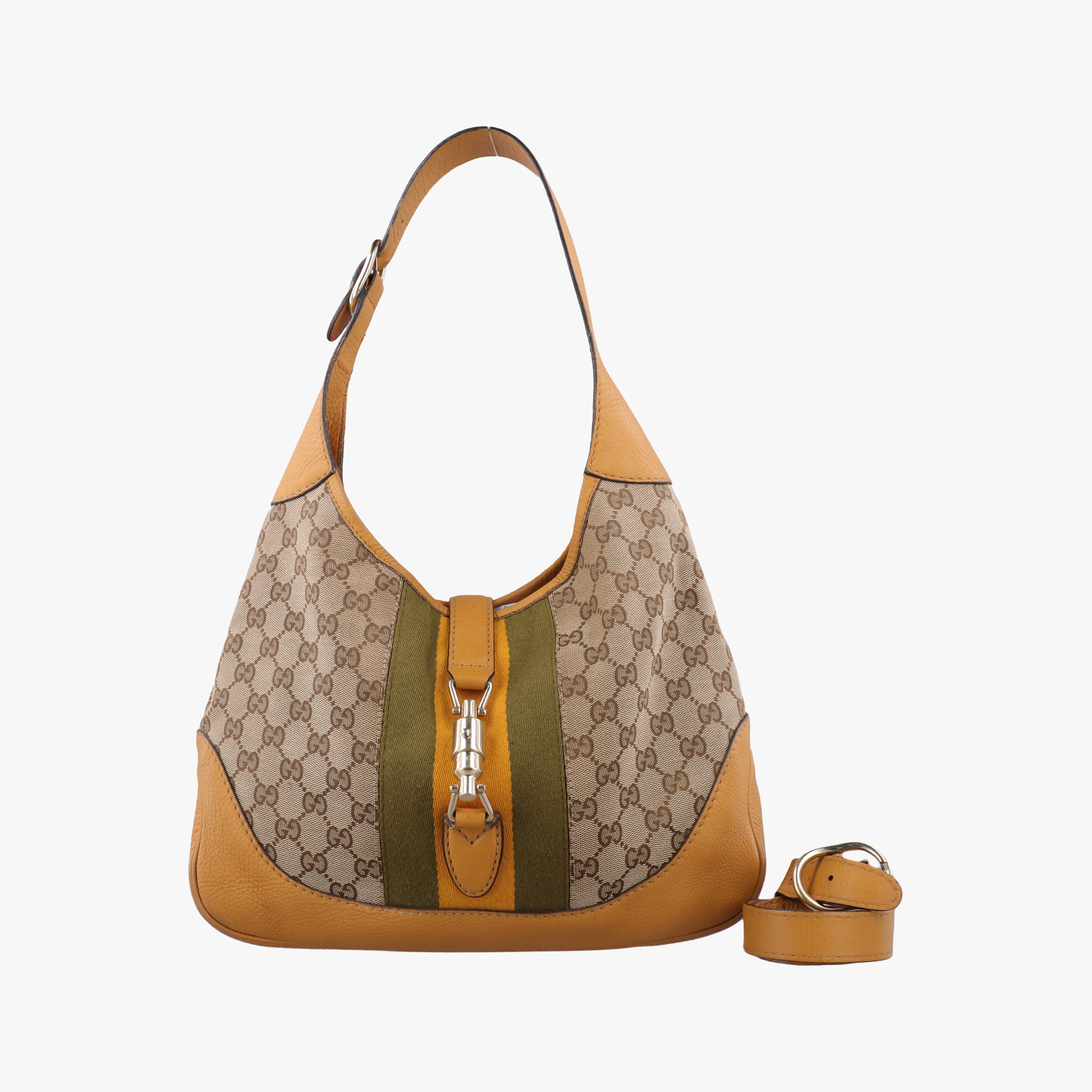 Pre-owned Gucci Jackie Flora Hobo beige×orange Canvas×Leather 277520 shoulderbag | stylenewstar