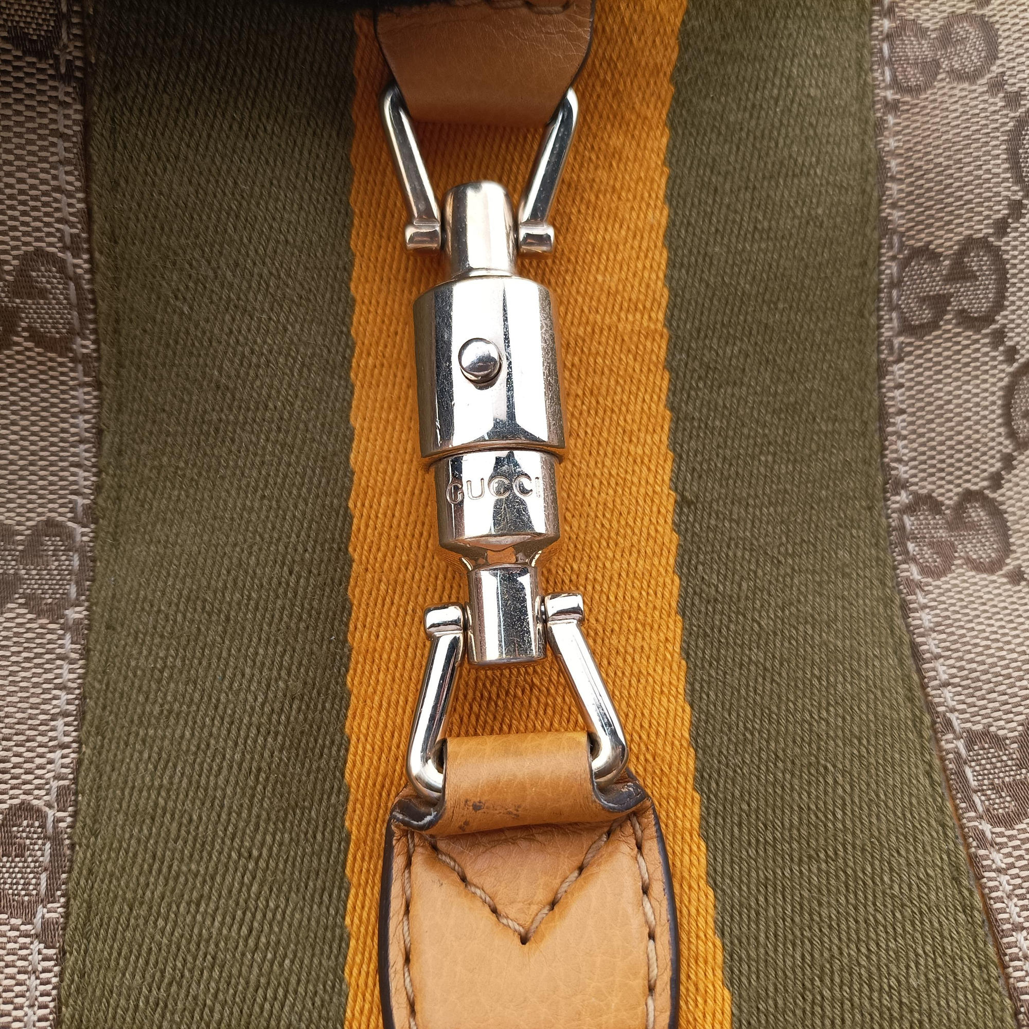 Pre-owned Gucci Jackie Flora Hobo beige×orange Canvas×Leather 277520 shoulderbag | stylenewstar