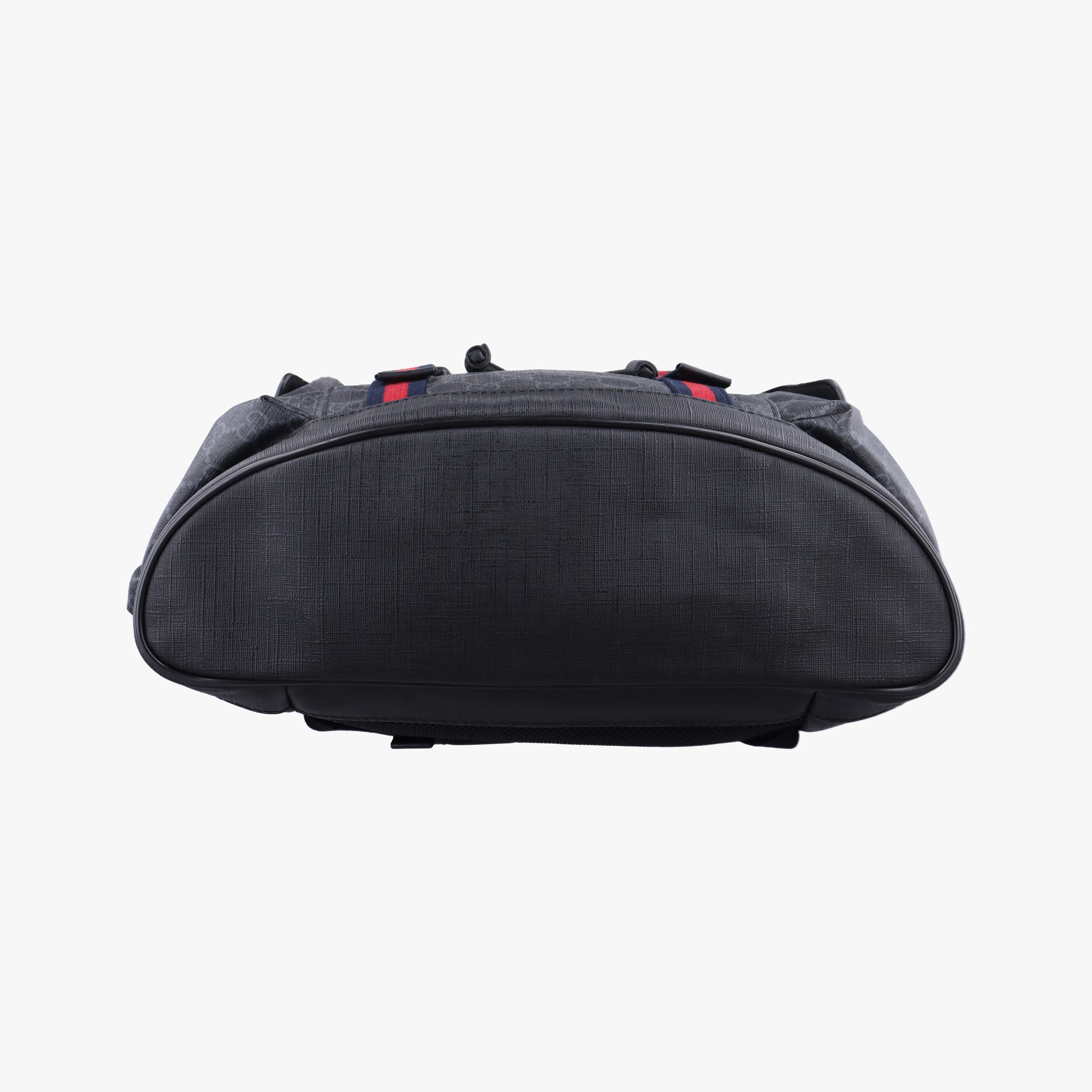 Pre-owned Gucci GG Supreme Black x Gray x Navy x Red PVC coated canvas×Leather 495563 backpack/rucksack | stylenewstar
