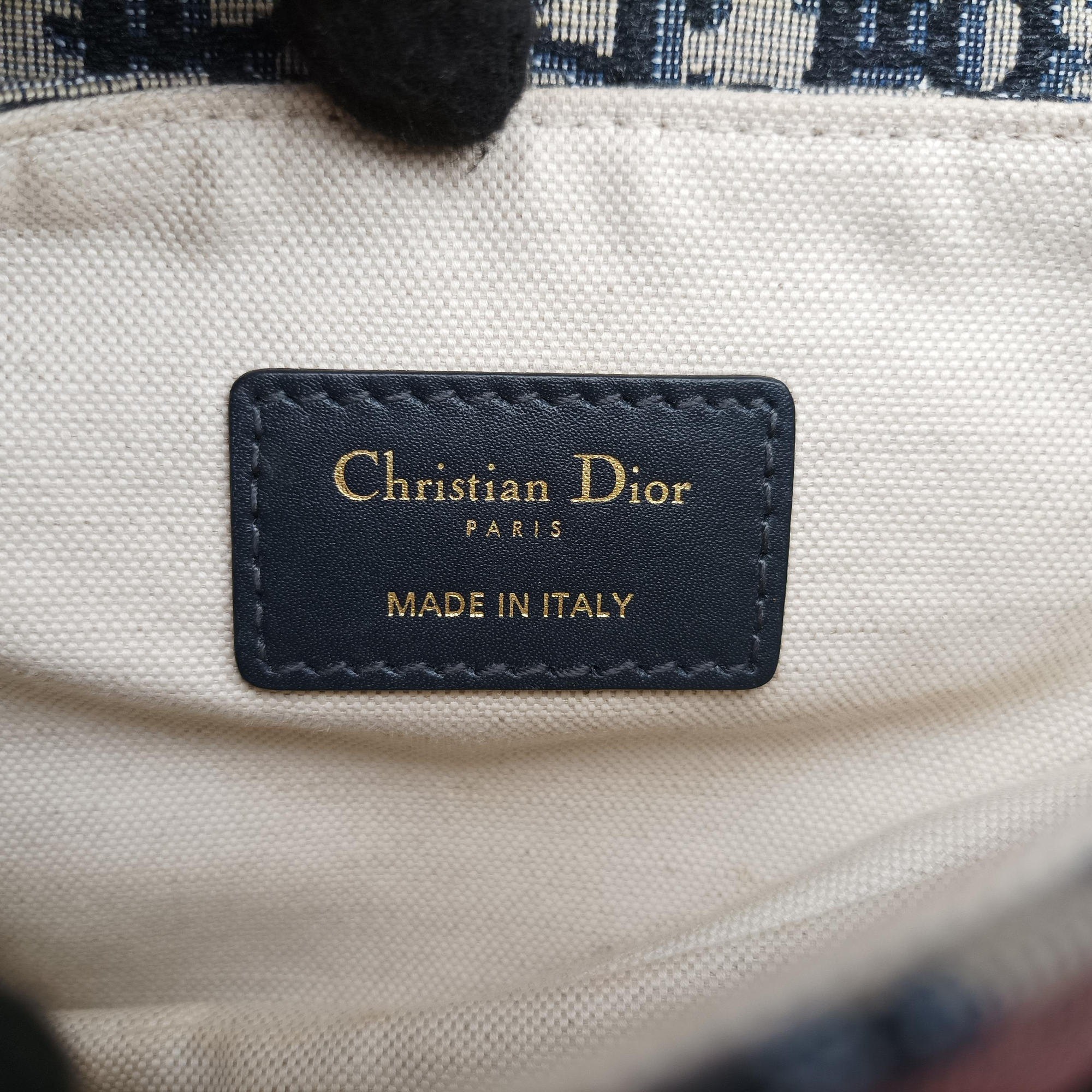 Vintage Christian Dior Saddle Navy×grey Jacquard × Leather  handbag | stylenewstar