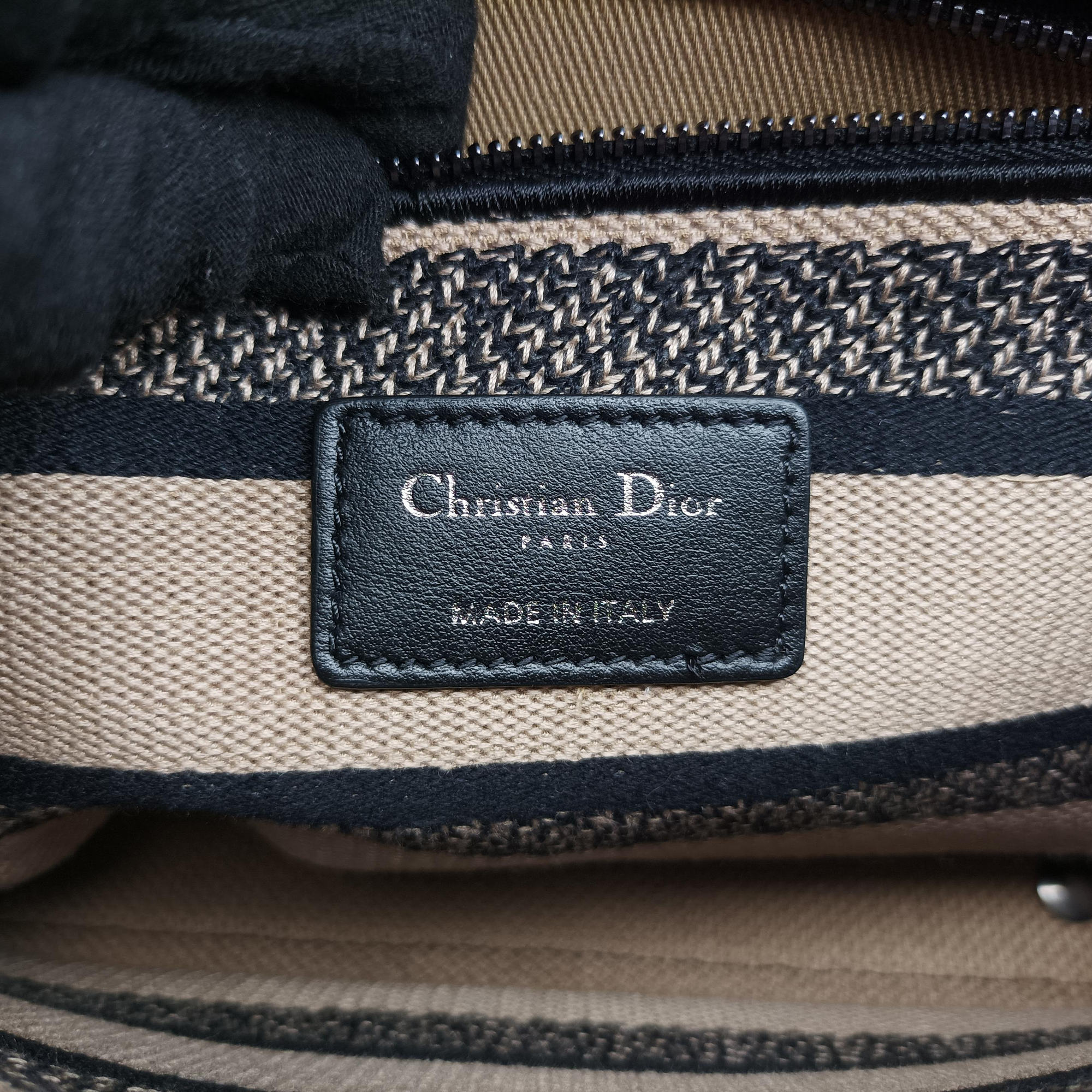 Pre-owned Christian Dior D-Lite Medium Royaume Multicolor Jacquard  shoulderbag | stylenewstar