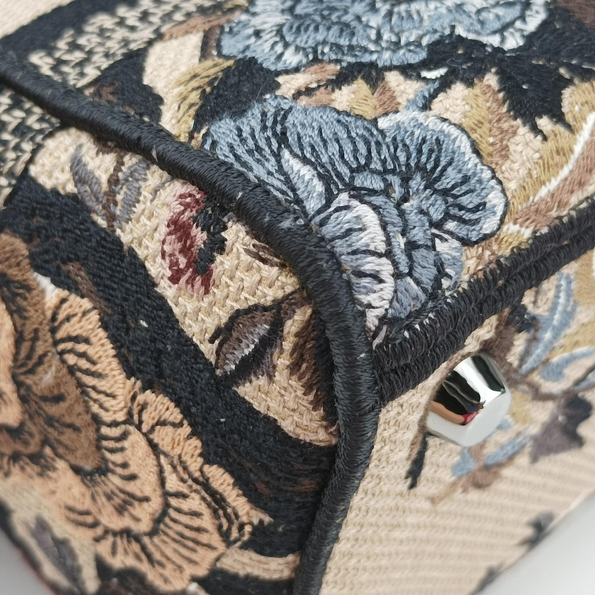 Pre-owned Christian Dior D-Lite Medium Royaume Multicolor Jacquard  shoulderbag | stylenewstar