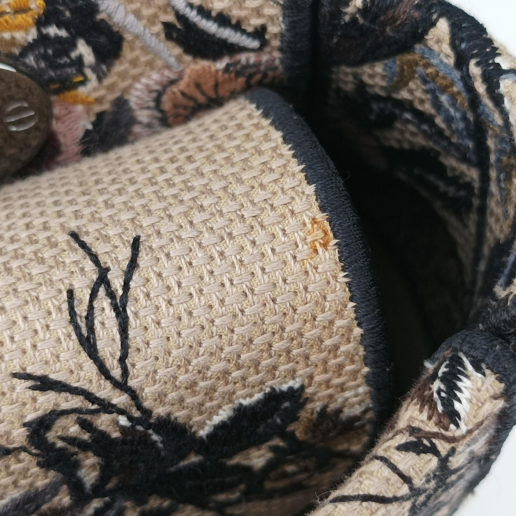 Pre-owned Christian Dior D-Lite Medium Royaume Multicolor Jacquard  shoulderbag | stylenewstar