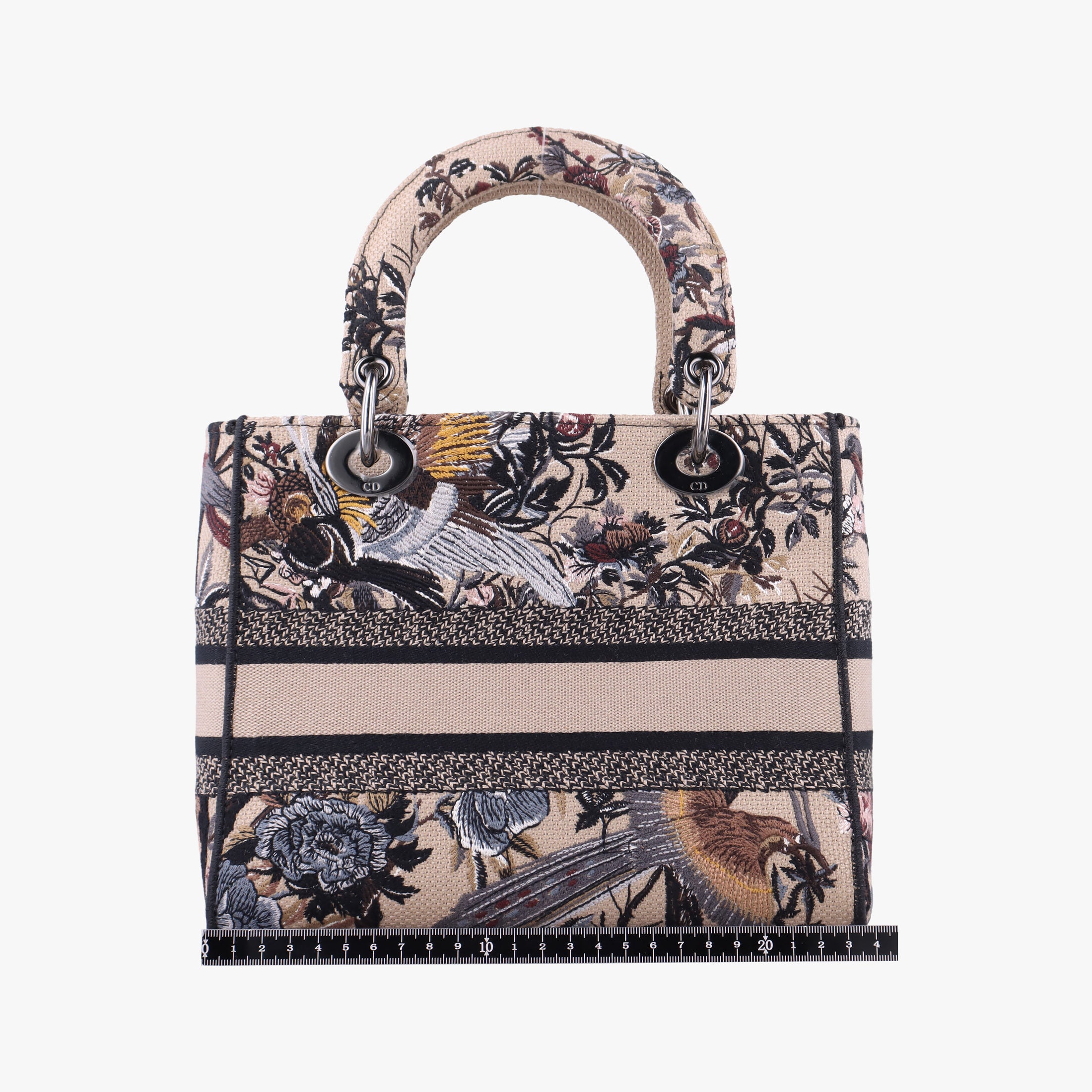 Pre-owned Christian Dior D-Lite Medium Royaume Multicolor Jacquard  shoulderbag | stylenewstar