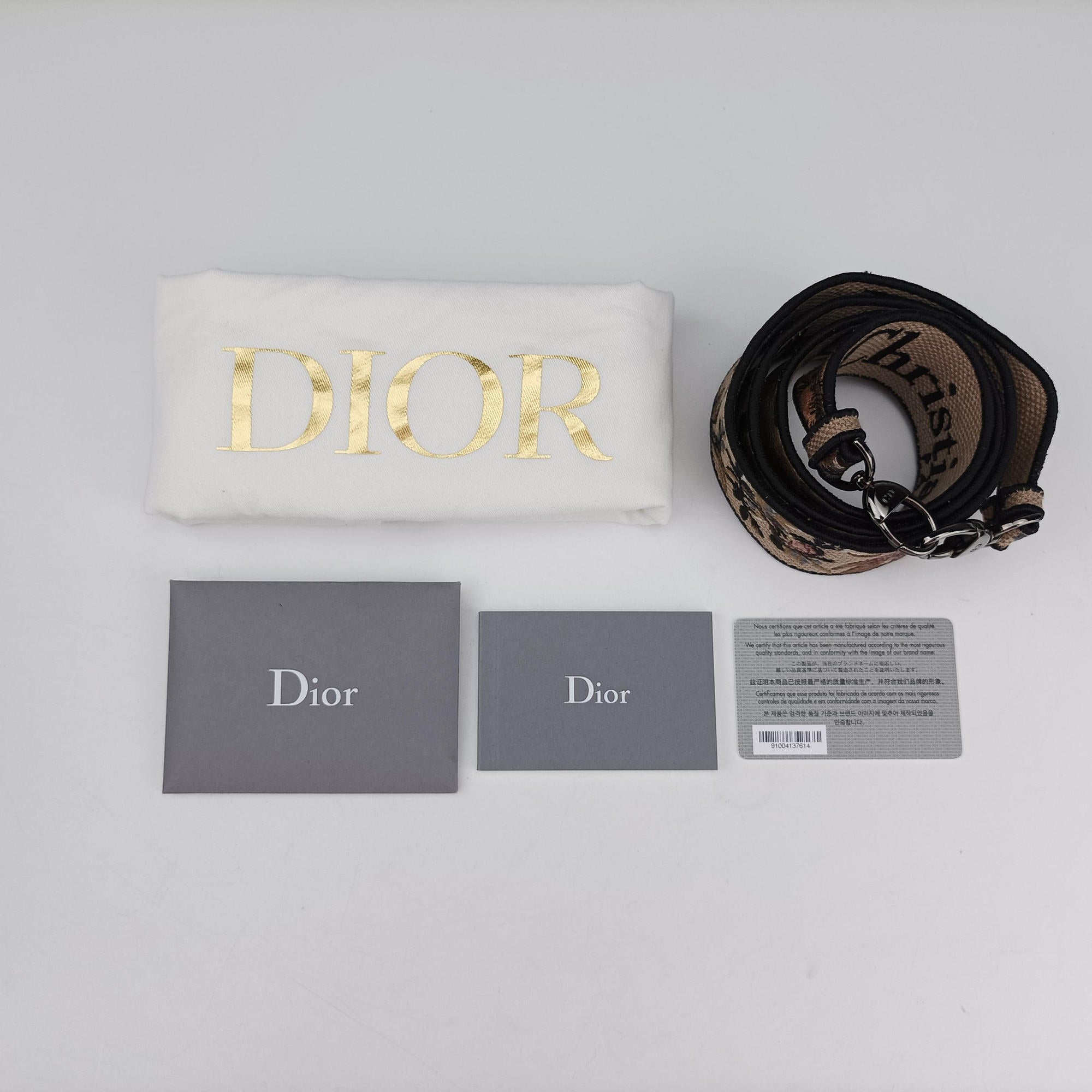 Pre-owned Christian Dior D-Lite Medium Royaume Multicolor Jacquard  shoulderbag | stylenewstar