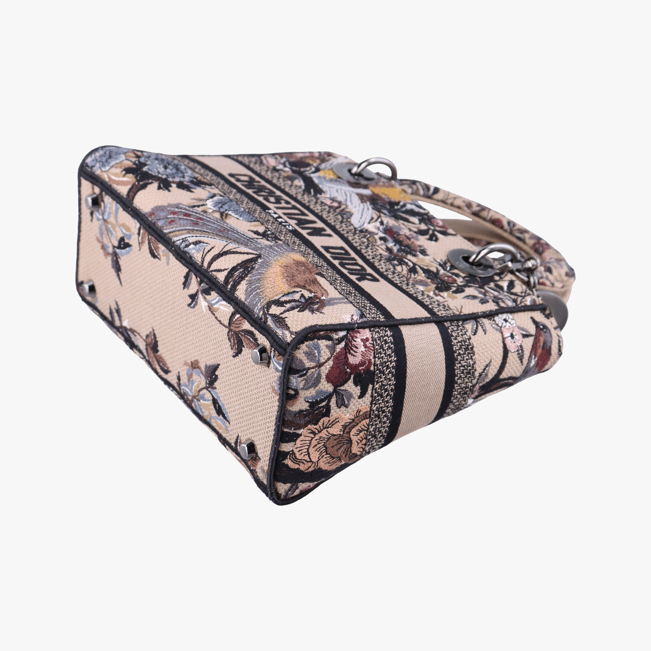 Pre-owned Christian Dior D-Lite Medium Royaume Multicolor Jacquard  shoulderbag | stylenewstar