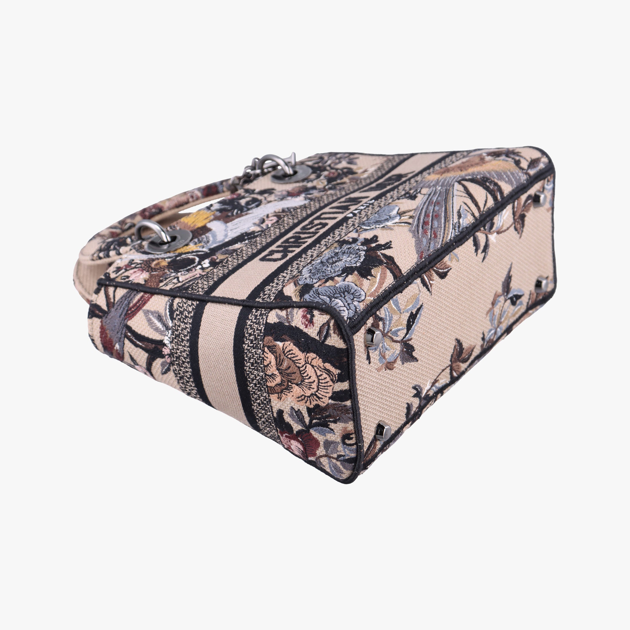 Pre-owned Christian Dior D-Lite Medium Royaume Multicolor Jacquard  shoulderbag | stylenewstar