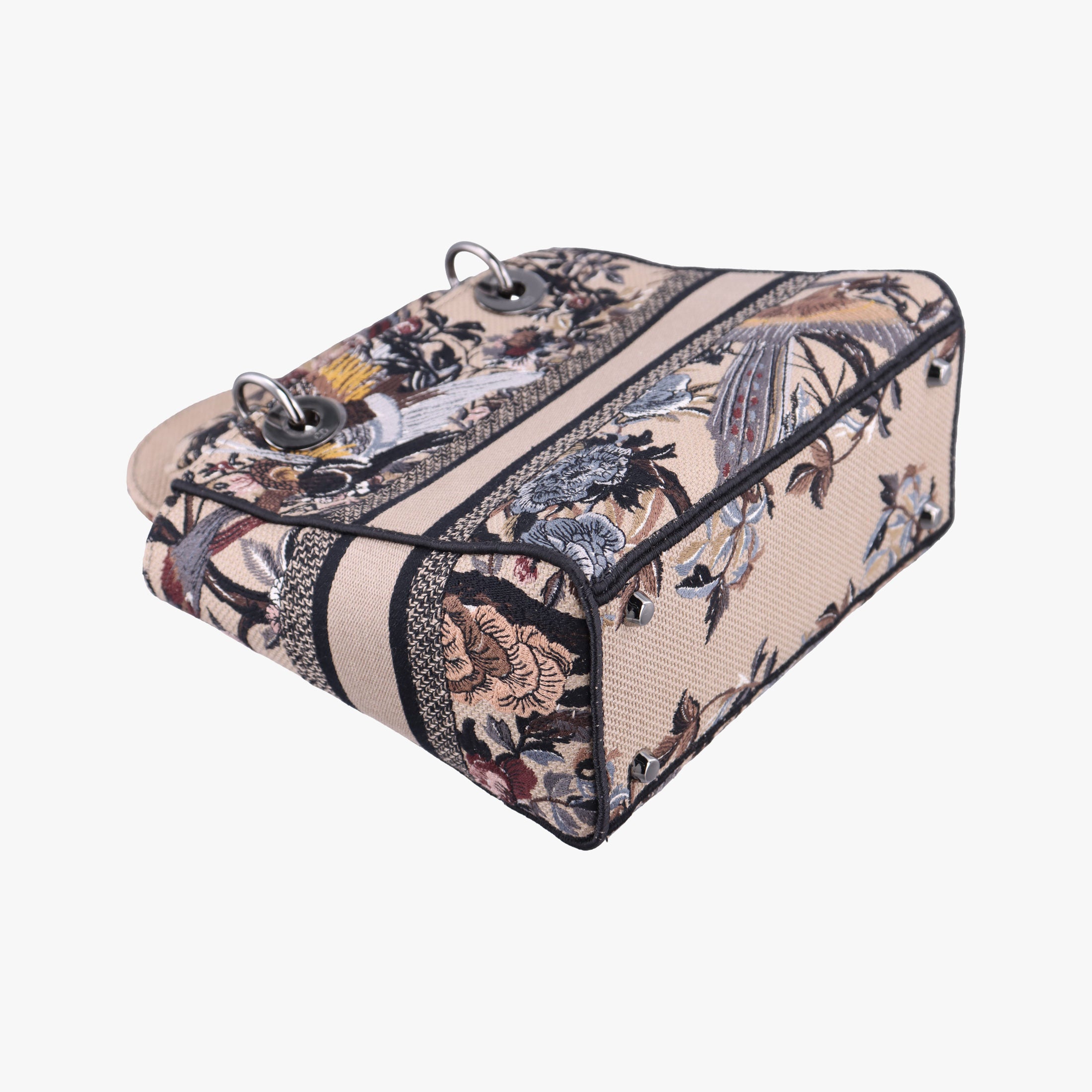 Pre-owned Christian Dior D-Lite Medium Royaume Multicolor Jacquard  shoulderbag | stylenewstar