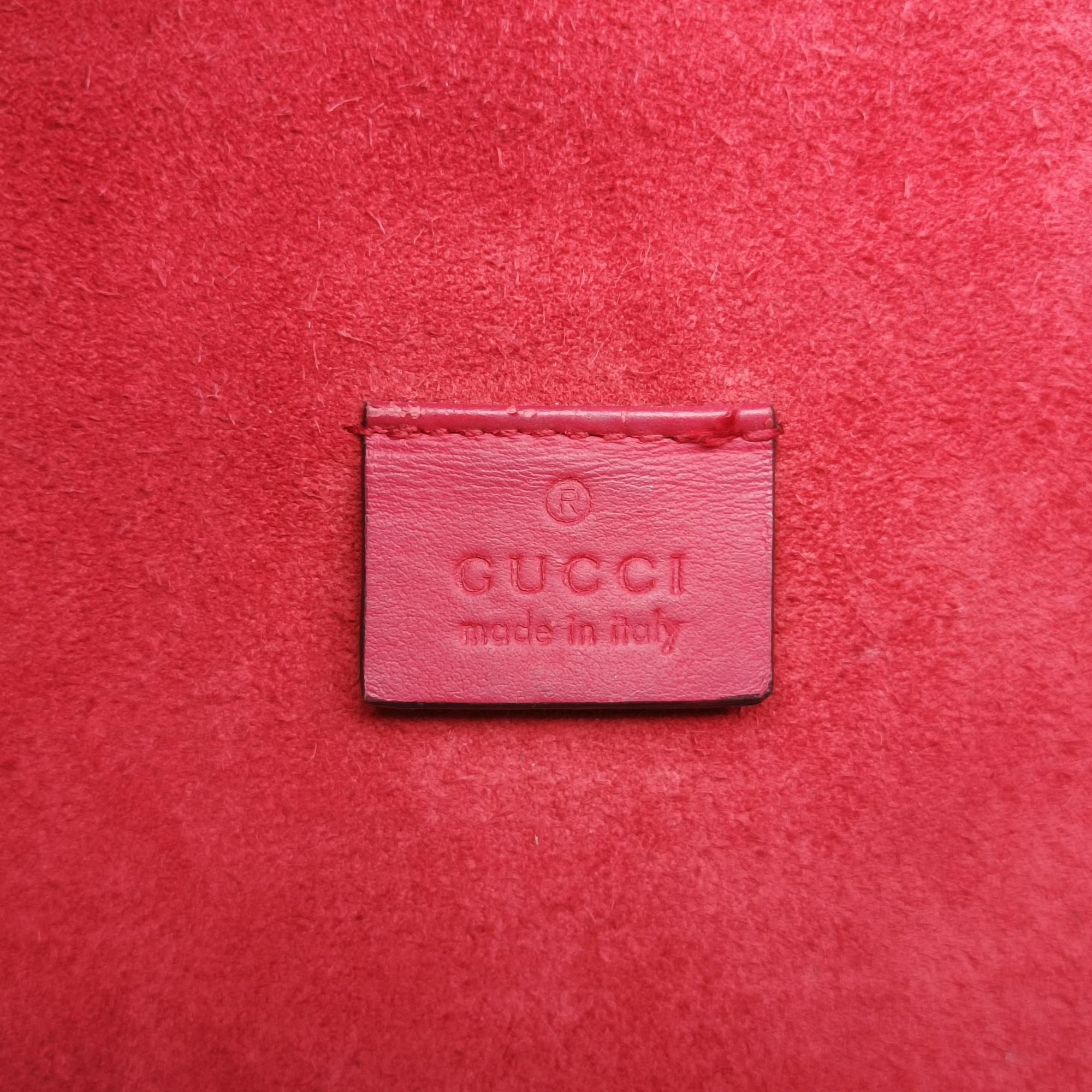Pre-owned Gucci Dionysus beige×red PVC coated canvas × suede 421970 shoulderbag | stylenewstar