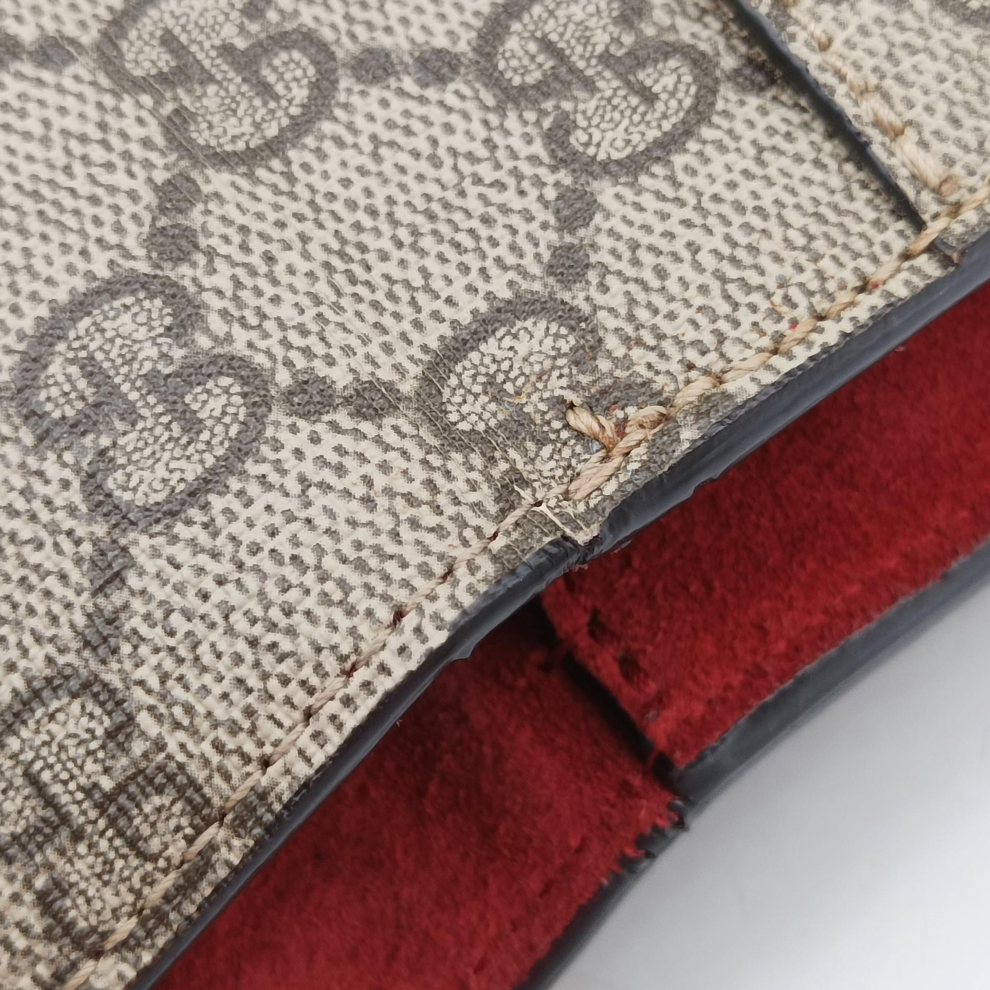 Pre-owned Gucci Dionysus beige×red PVC coated canvas × suede 421970 shoulderbag | stylenewstar