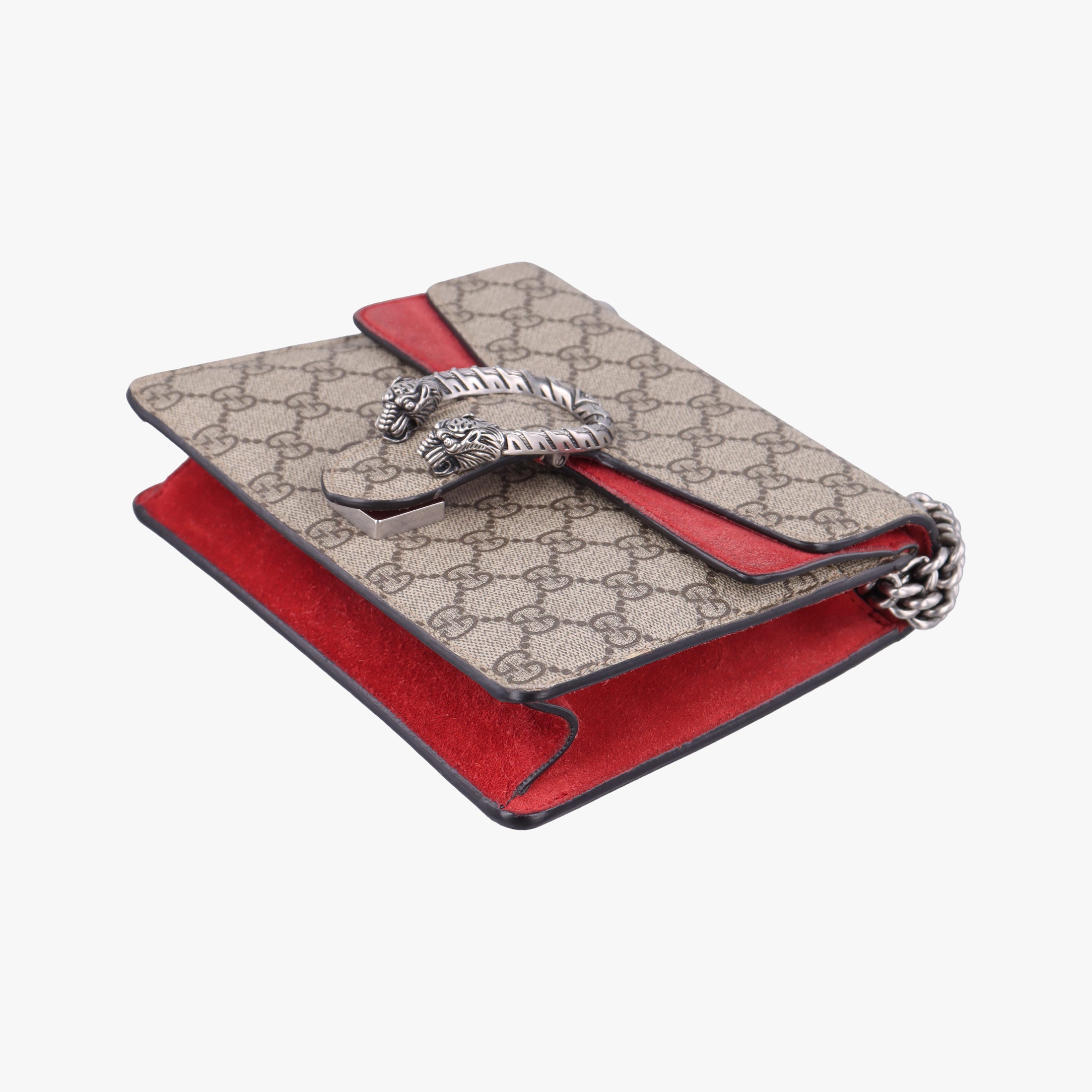 Pre-owned Gucci Dionysus beige×red PVC coated canvas × suede 421970 shoulderbag | stylenewstar