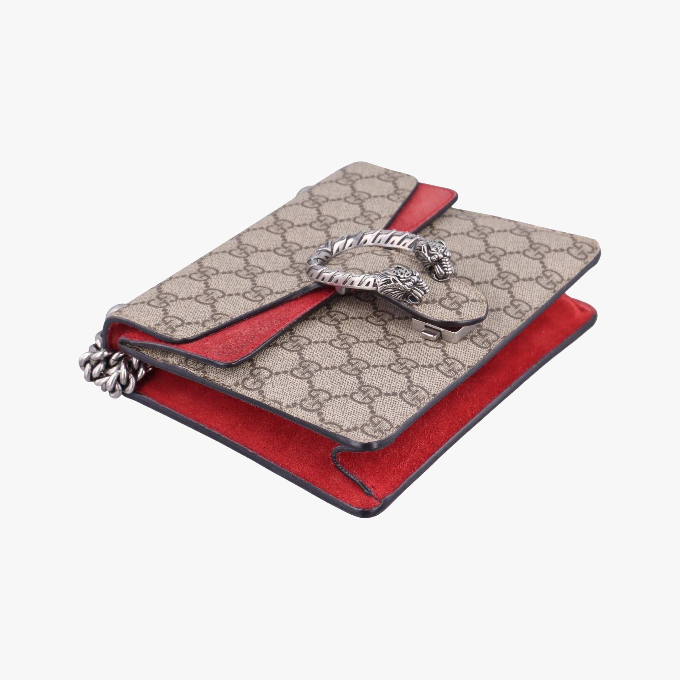 Pre-owned Gucci Dionysus beige×red PVC coated canvas × suede 421970 shoulderbag | stylenewstar