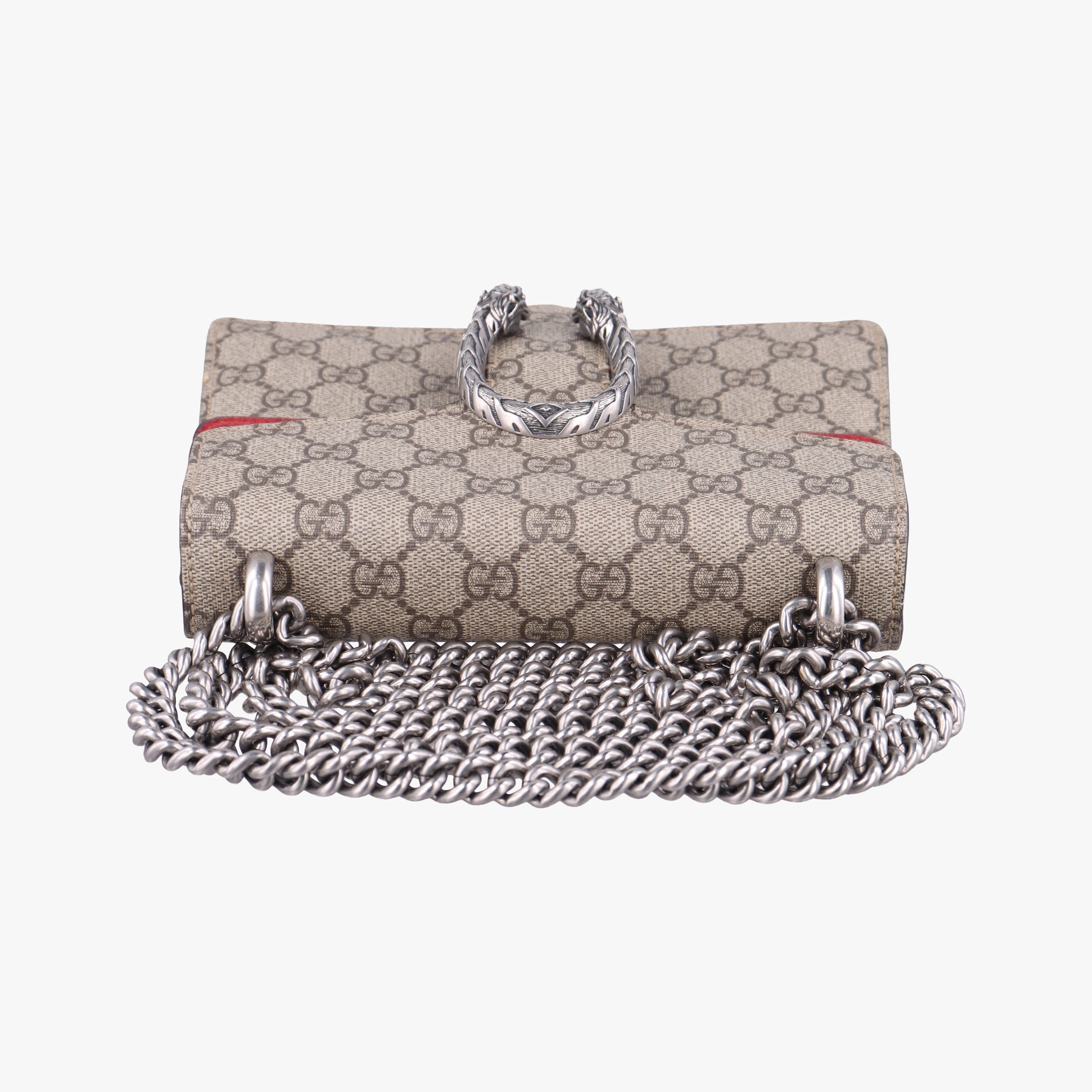 Pre-owned Gucci Dionysus beige×red PVC coated canvas × suede 421970 shoulderbag | stylenewstar