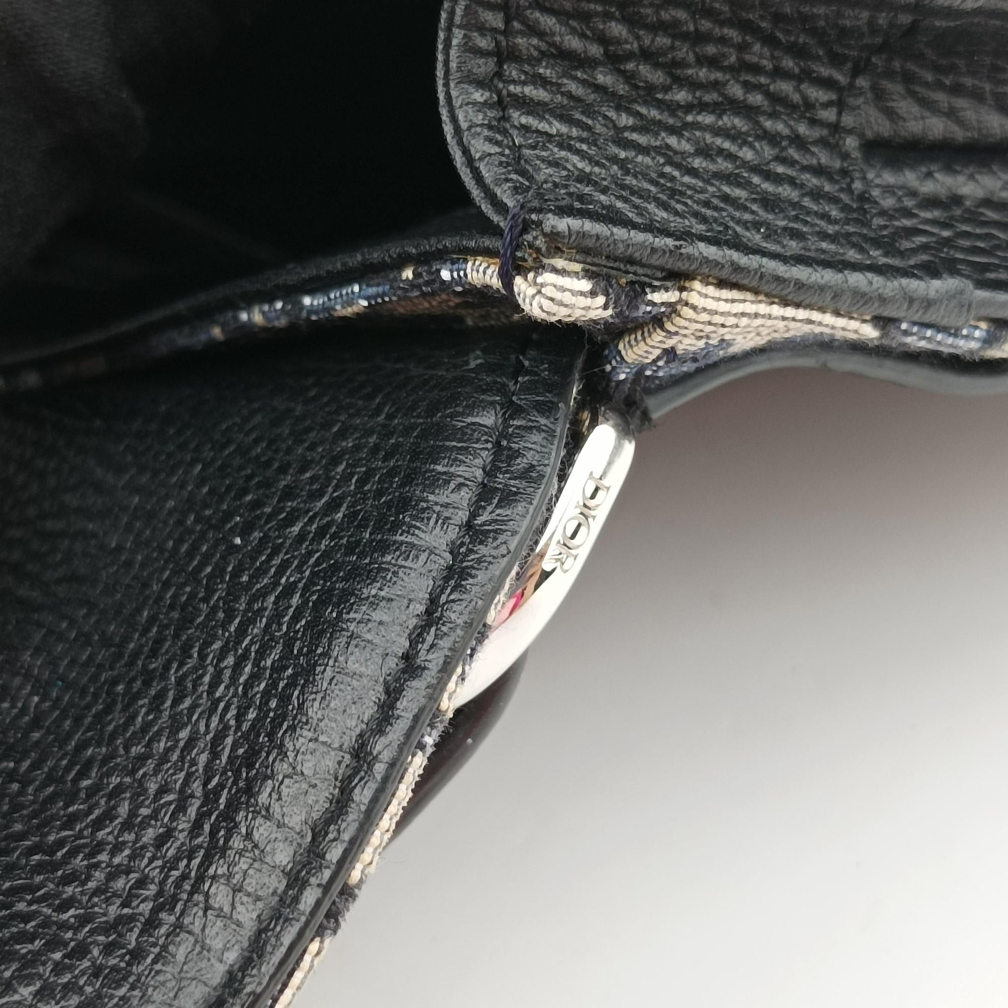 Pre-owned Christian Dior Saddle Pouch Navy×Black Jacquard  bum bag/waist bag | stylenewstar