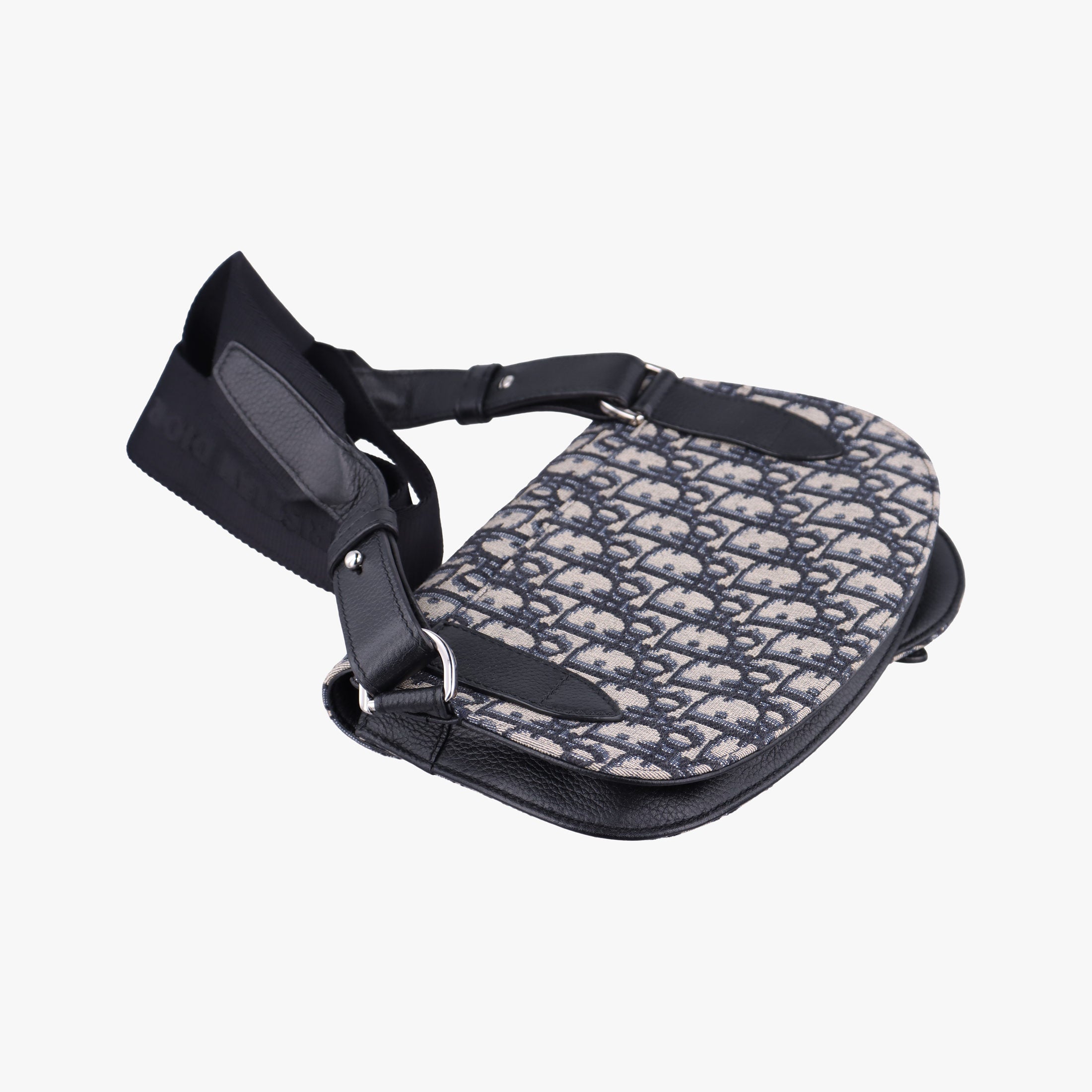 Pre-owned Christian Dior Saddle Pouch Navy×Black Jacquard  bum bag/waist bag | stylenewstar