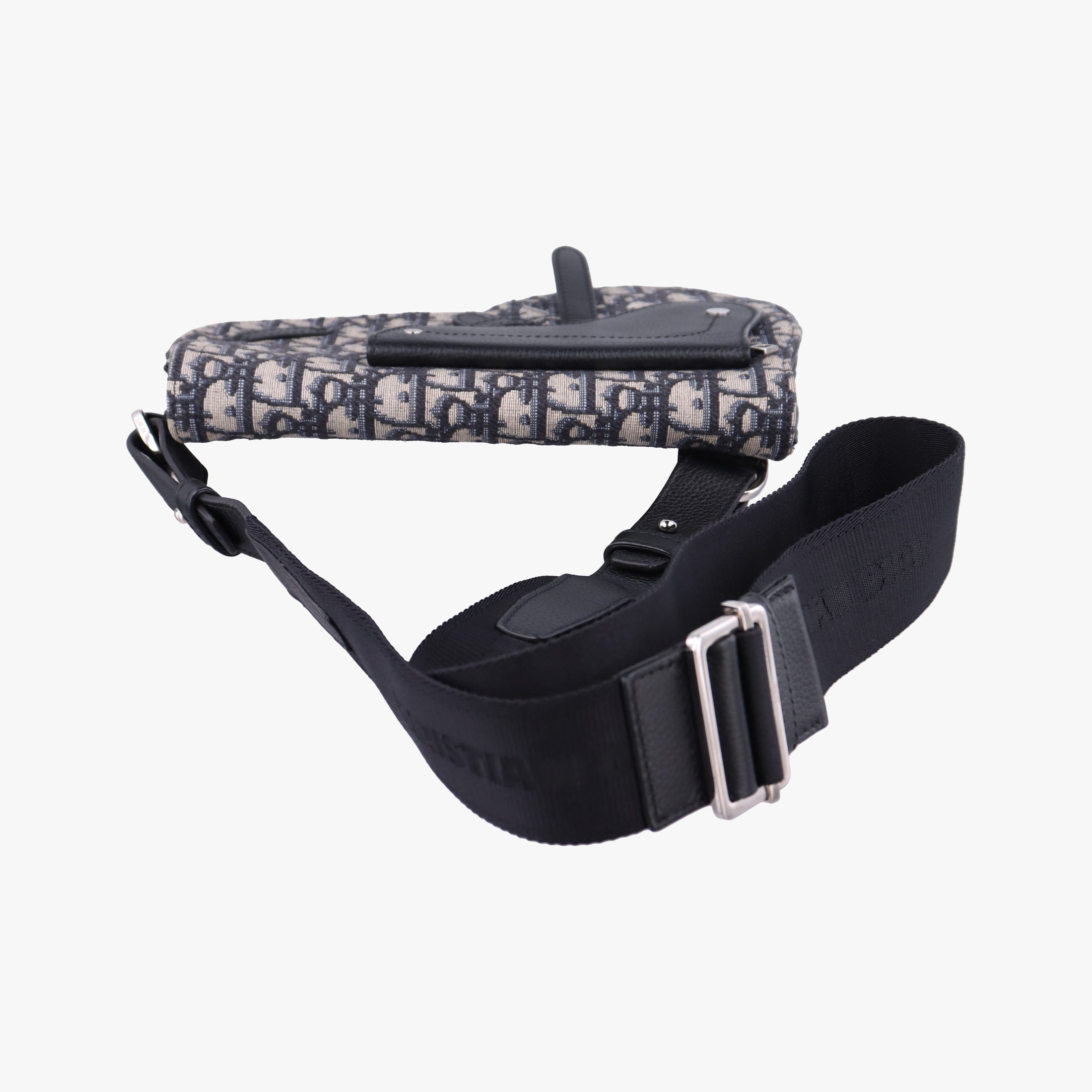 Pre-owned Christian Dior Saddle Pouch Navy×Black Jacquard  bum bag/waist bag | stylenewstar