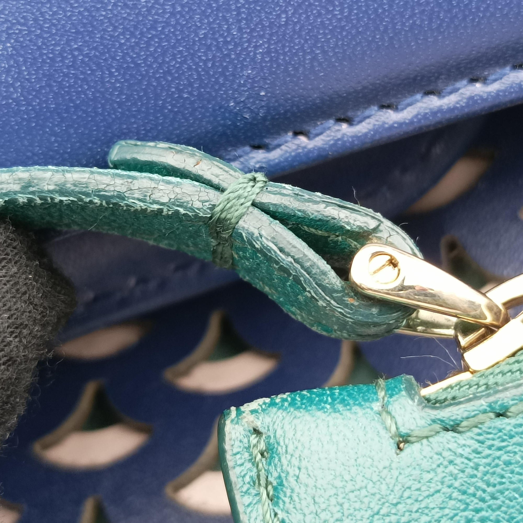 Pre-owned Bvlgari Isabella Rossellini Blue × Green Leather  shoulderbag | stylenewstar