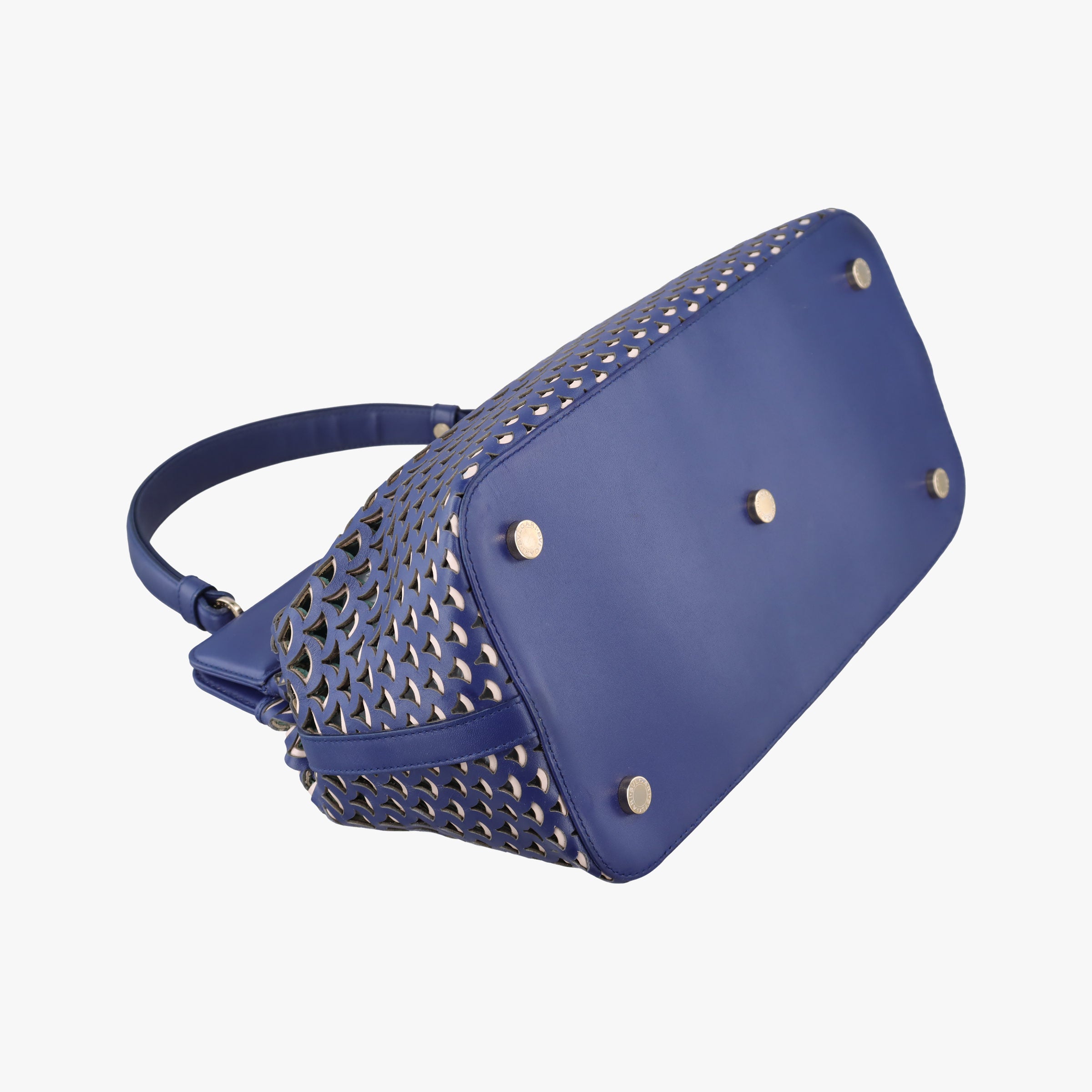 Pre-owned Bvlgari Isabella Rossellini Blue × Green Leather  shoulderbag | stylenewstar