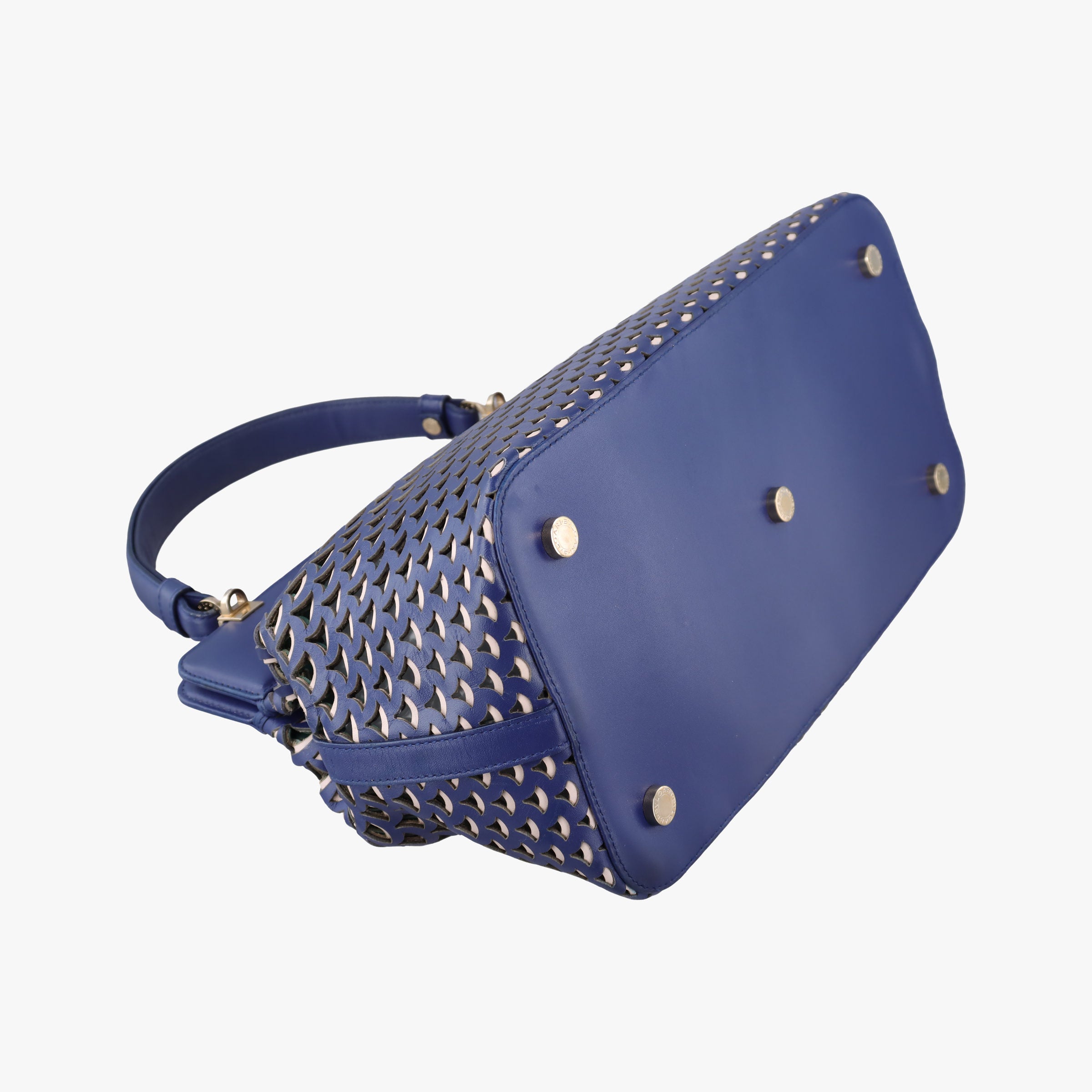 Pre-owned Bvlgari Isabella Rossellini Blue × Green Leather  shoulderbag | stylenewstar