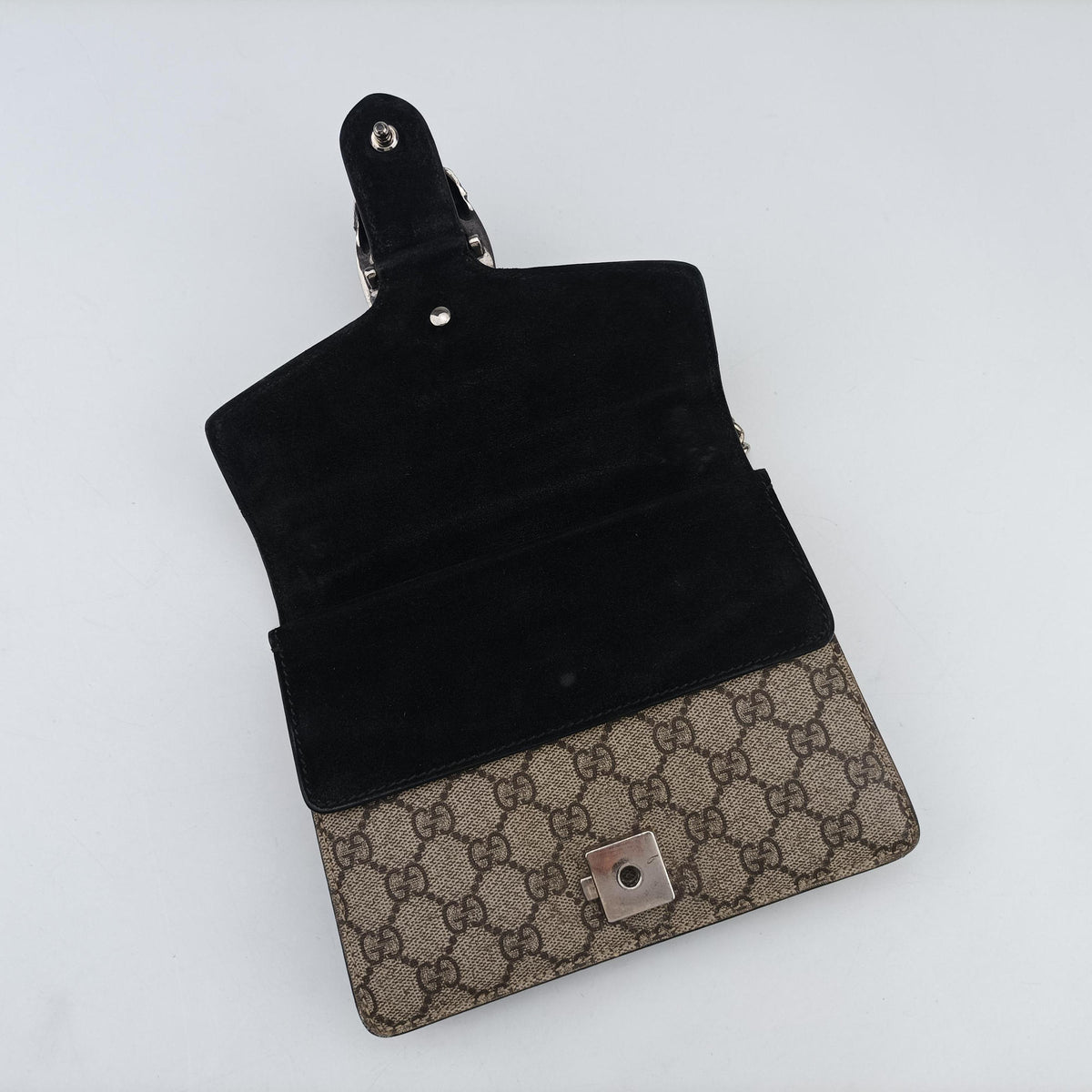 Pre-owned Gucci Dionysus beige×black PVC coated canvas × suede 421970 shoulderbag | stylenewstar