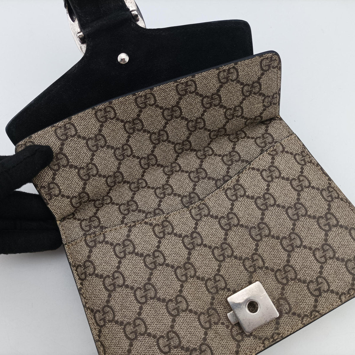 Pre-owned Gucci Dionysus beige×black PVC coated canvas × suede 421970 shoulderbag | stylenewstar