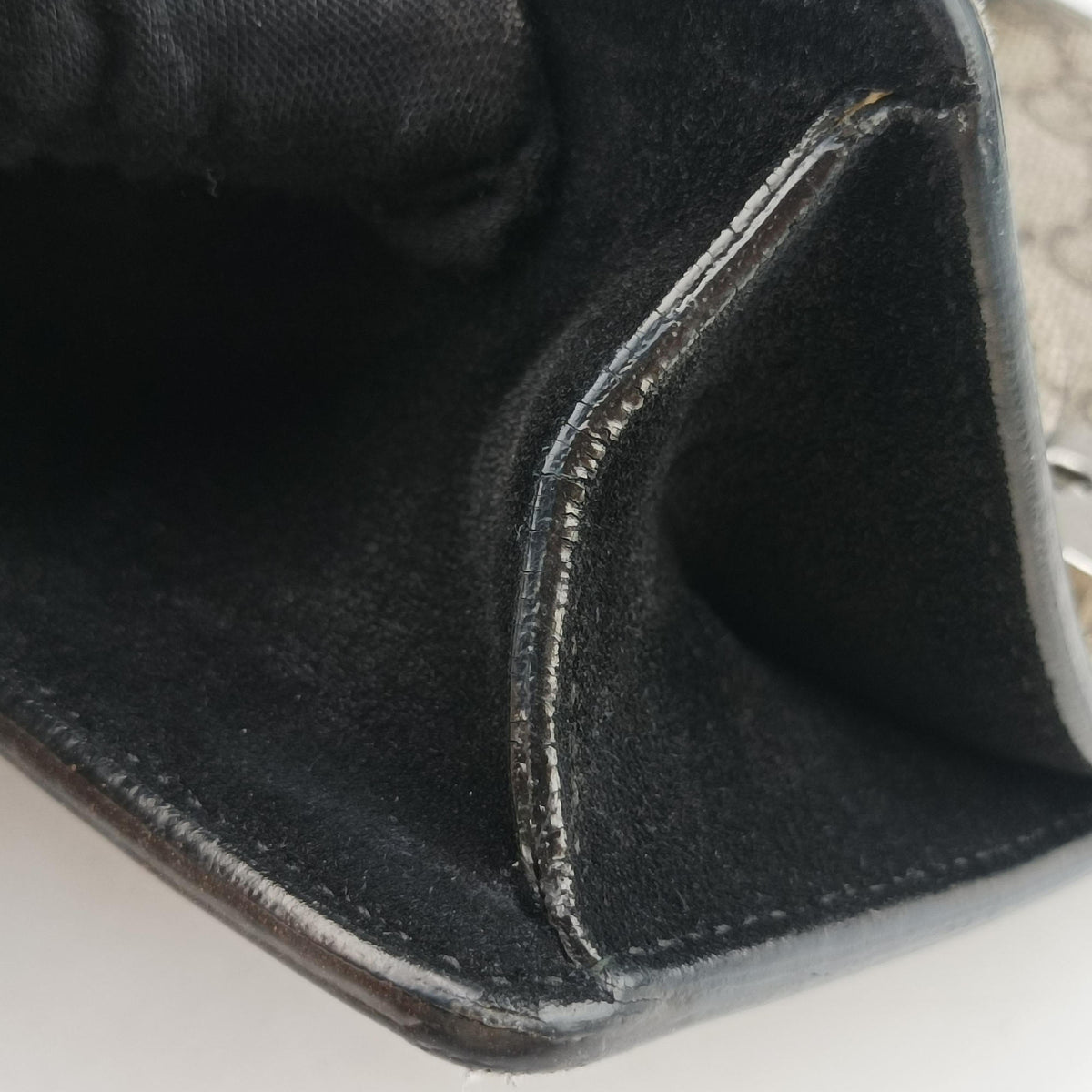 Pre-owned Gucci Dionysus beige×black PVC coated canvas × suede 421970 shoulderbag | stylenewstar