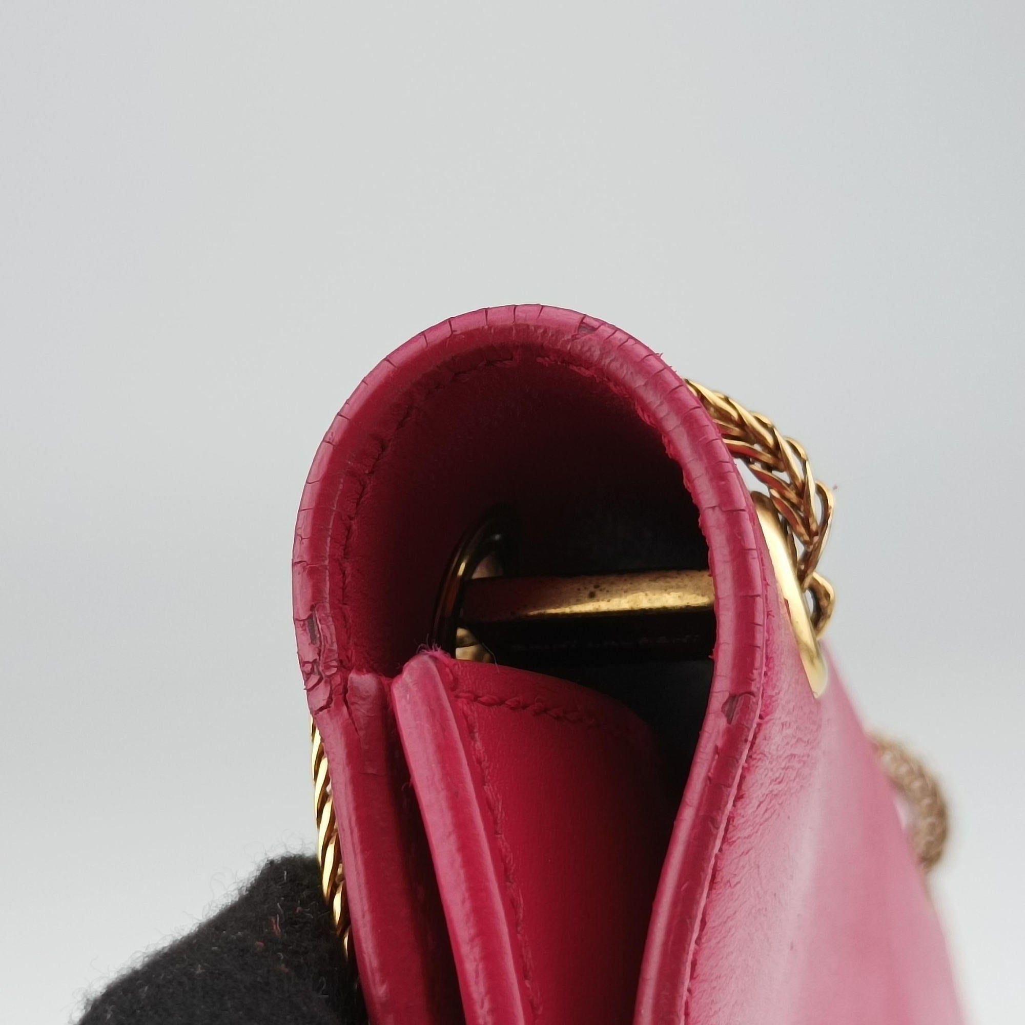 Pre-owned Yves Saint Laurent BETTY Rose Leather 314515 shoulderbag | stylenewstar