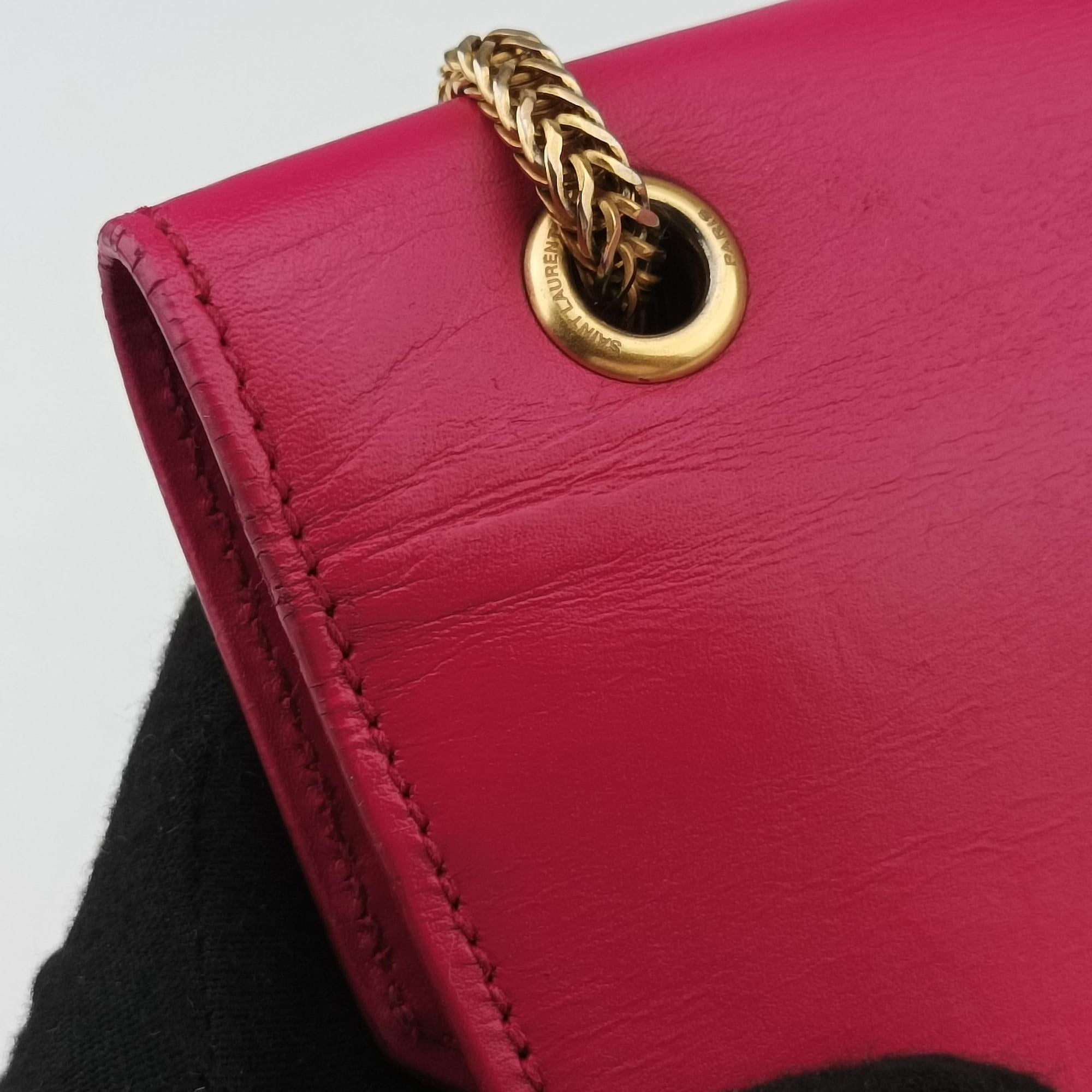 Pre-owned Yves Saint Laurent BETTY Rose Leather 314515 shoulderbag | stylenewstar