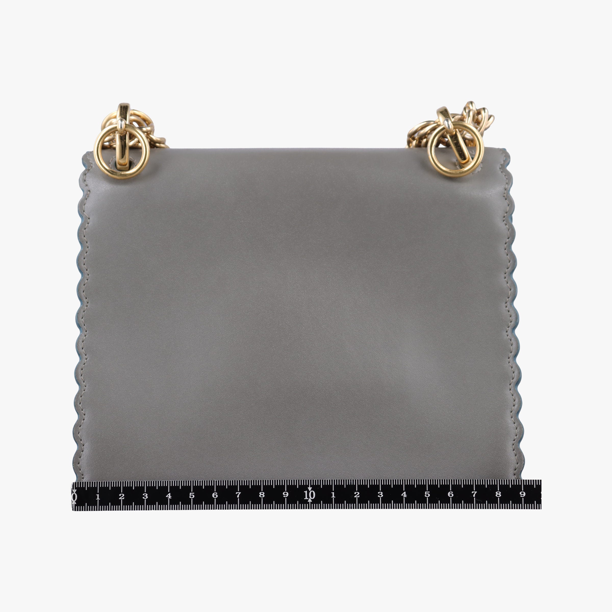 Secondhand Fendi Studded Kan I Grey Leather 8M0381 shoulderbag | stylenewstar