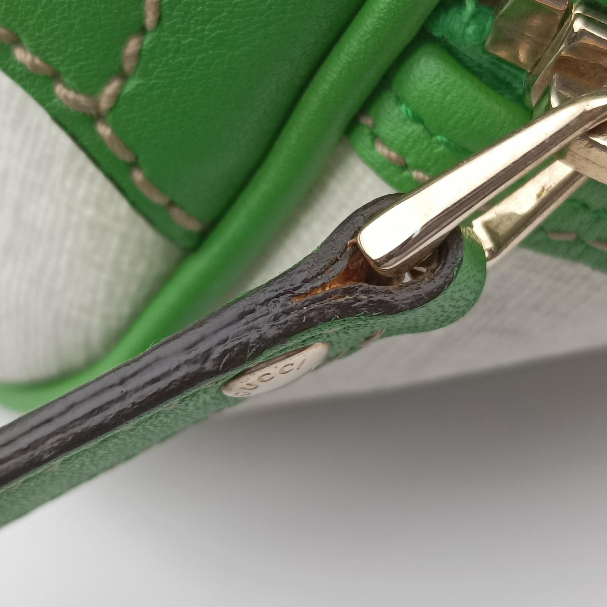 Secondhand Gucci GG Flag Joy Boston White × Green × Yellow × Blue PVC Coated Canvas × Leather  195451 handbag | stylenewstar