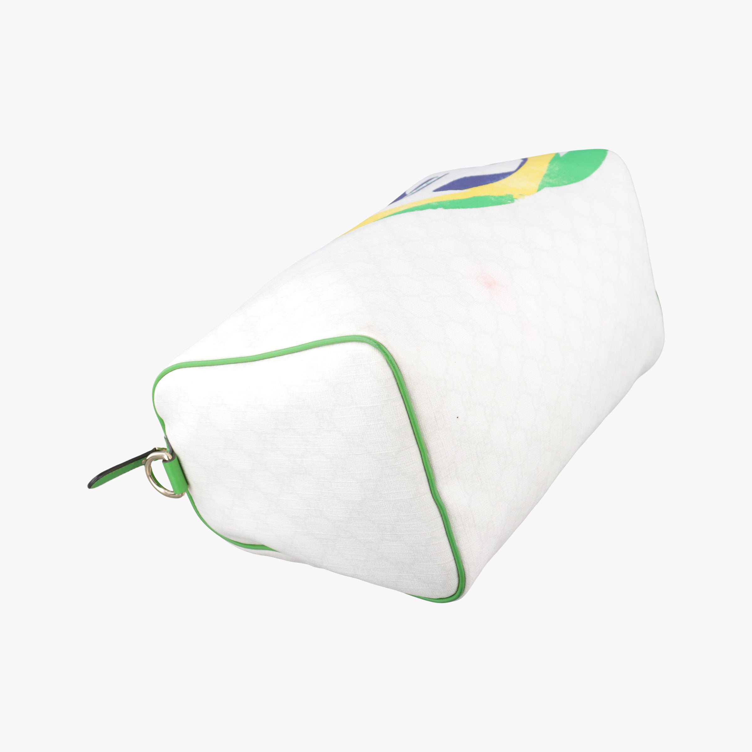 Secondhand Gucci GG Flag Joy Boston White × Green × Yellow × Blue PVC Coated Canvas × Leather  195451 handbag | stylenewstar