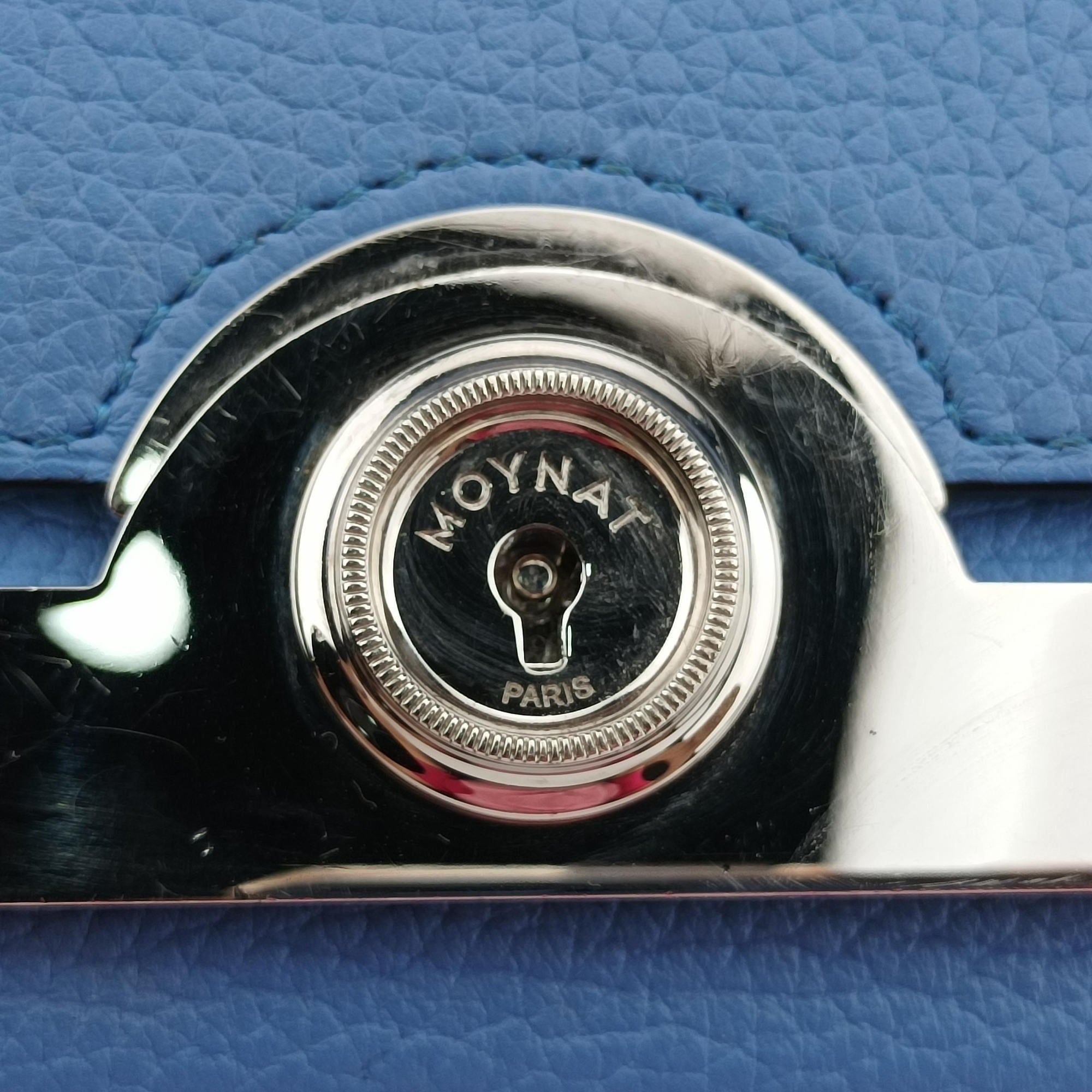 Pre-owned Moynat Legenne PM Blue leather  shoulderbag | stylenewstar