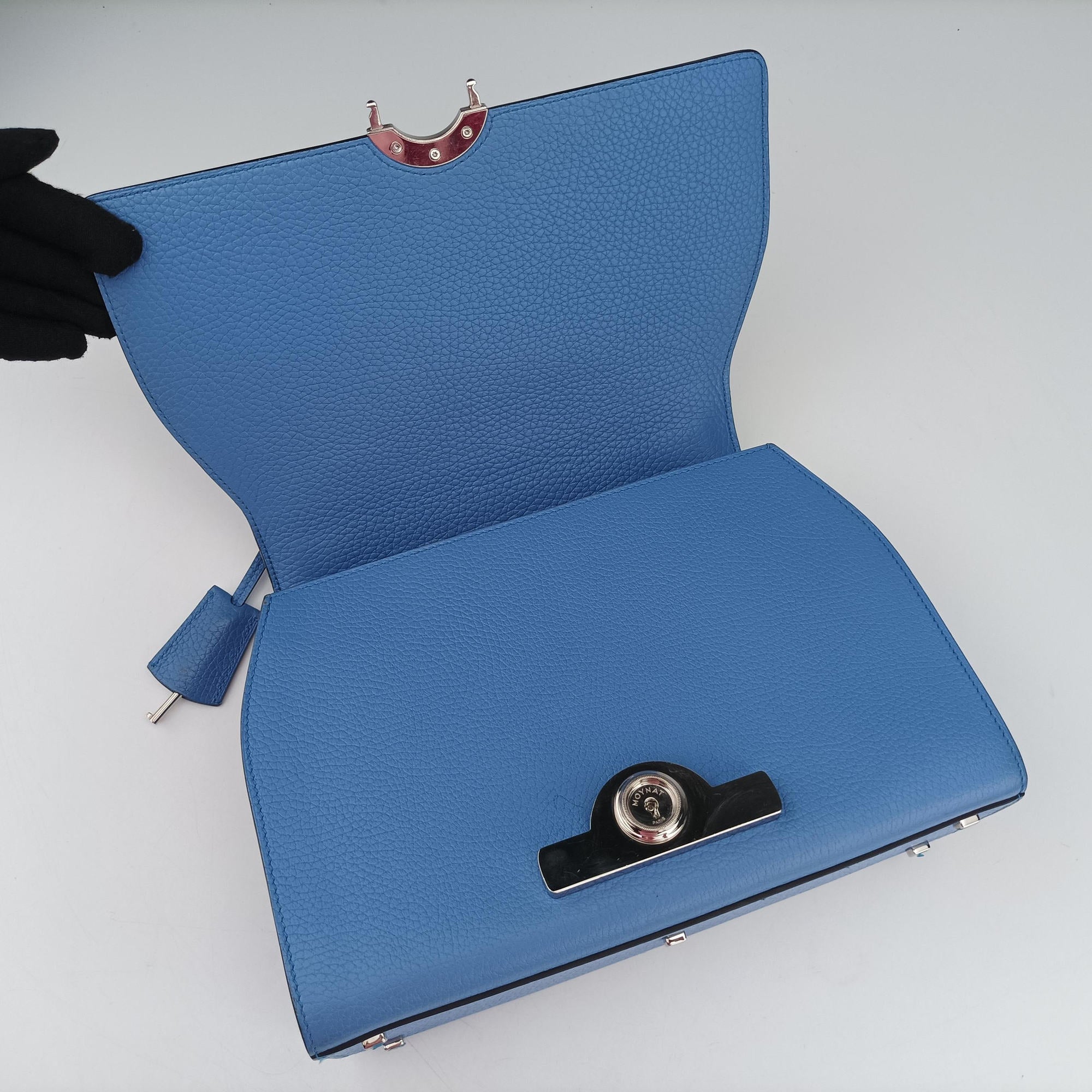 Pre-owned Moynat Legenne PM Blue leather  shoulderbag | stylenewstar