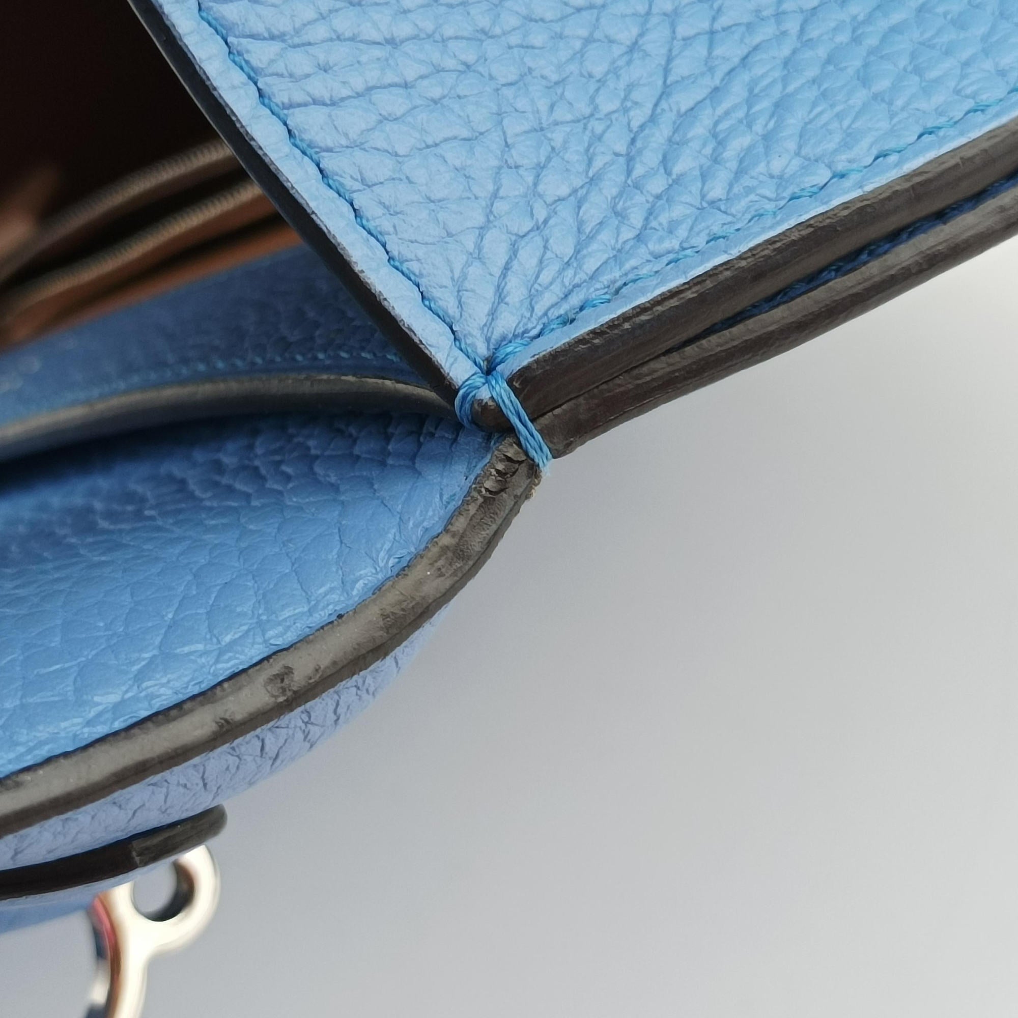 Pre-owned Moynat Legenne PM Blue leather  shoulderbag | stylenewstar
