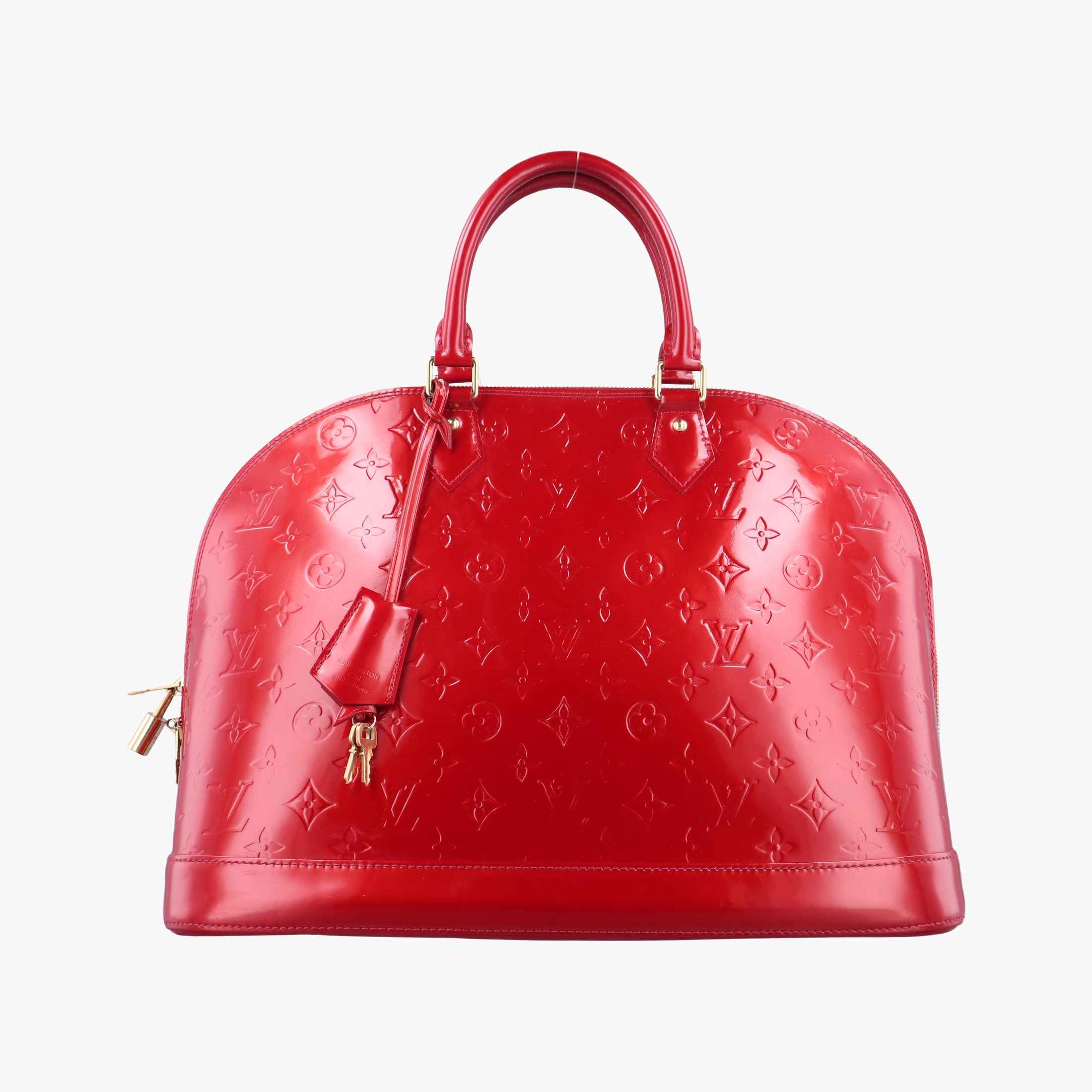 Pre-owned Louis Vuitton Alma GM pomme d'amour Vernis M93596 handbag | stylenewstar