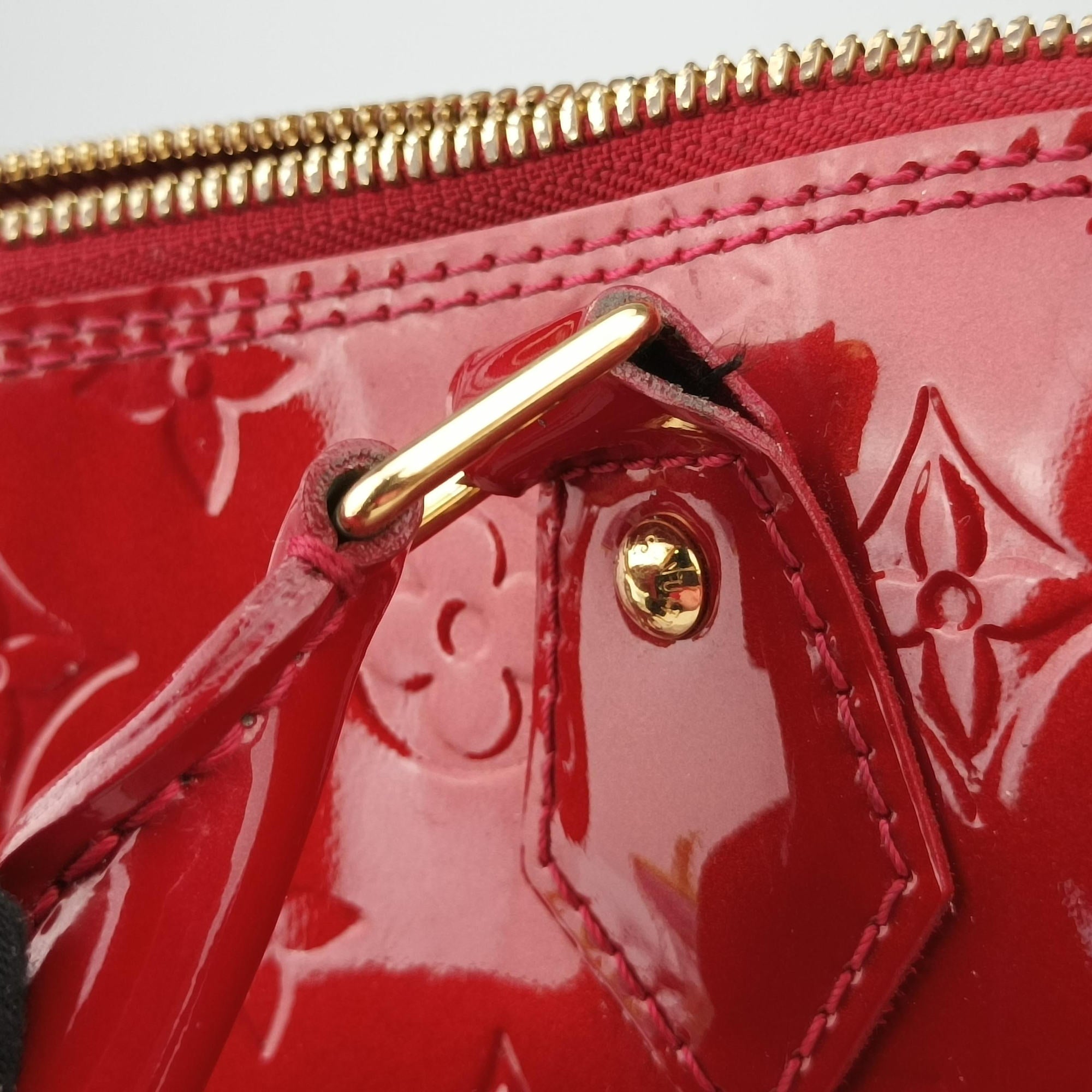 Pre-owned Louis Vuitton Alma GM pomme d'amour Vernis M93596 handbag | stylenewstar