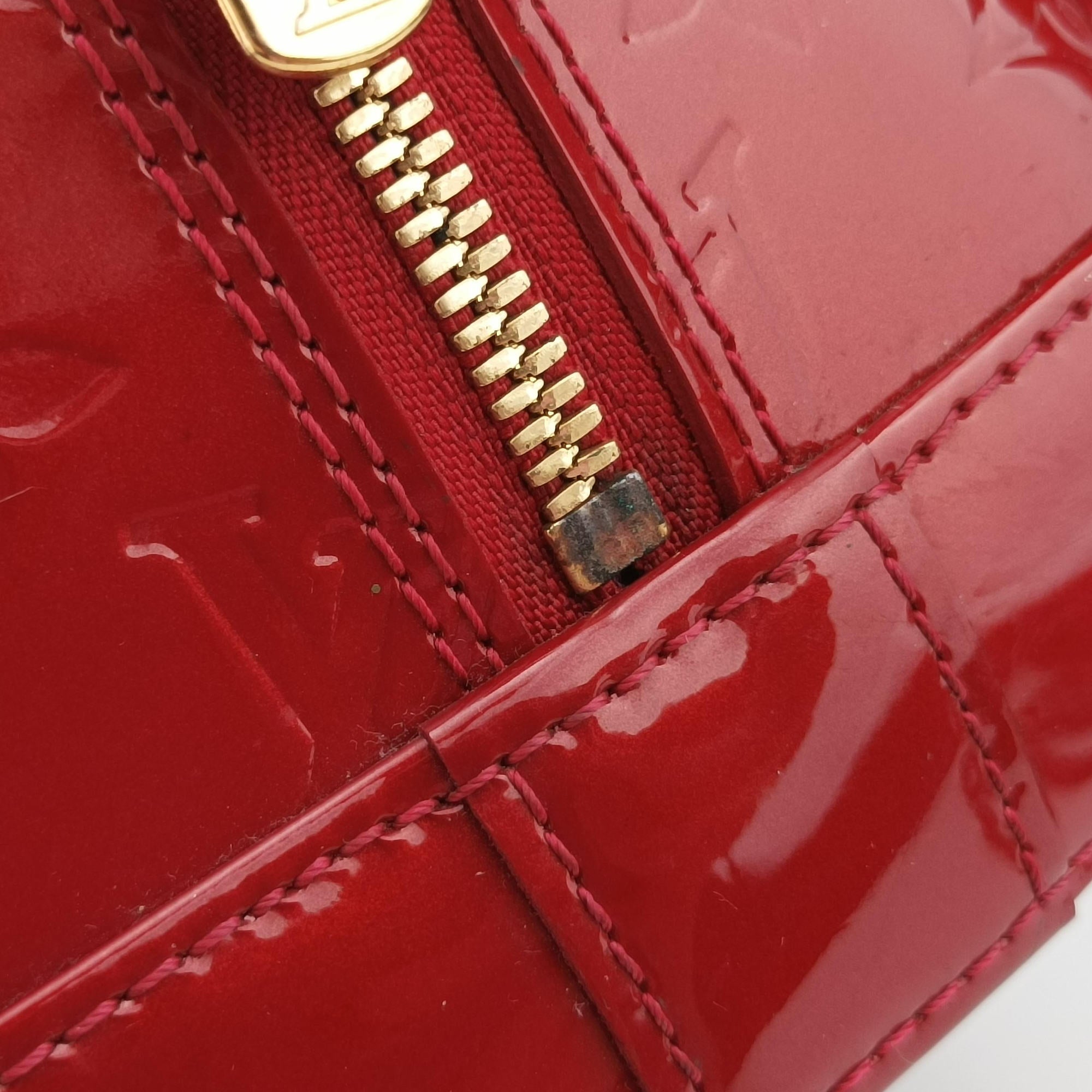 Pre-owned Louis Vuitton Alma GM pomme d'amour Vernis M93596 handbag | stylenewstar