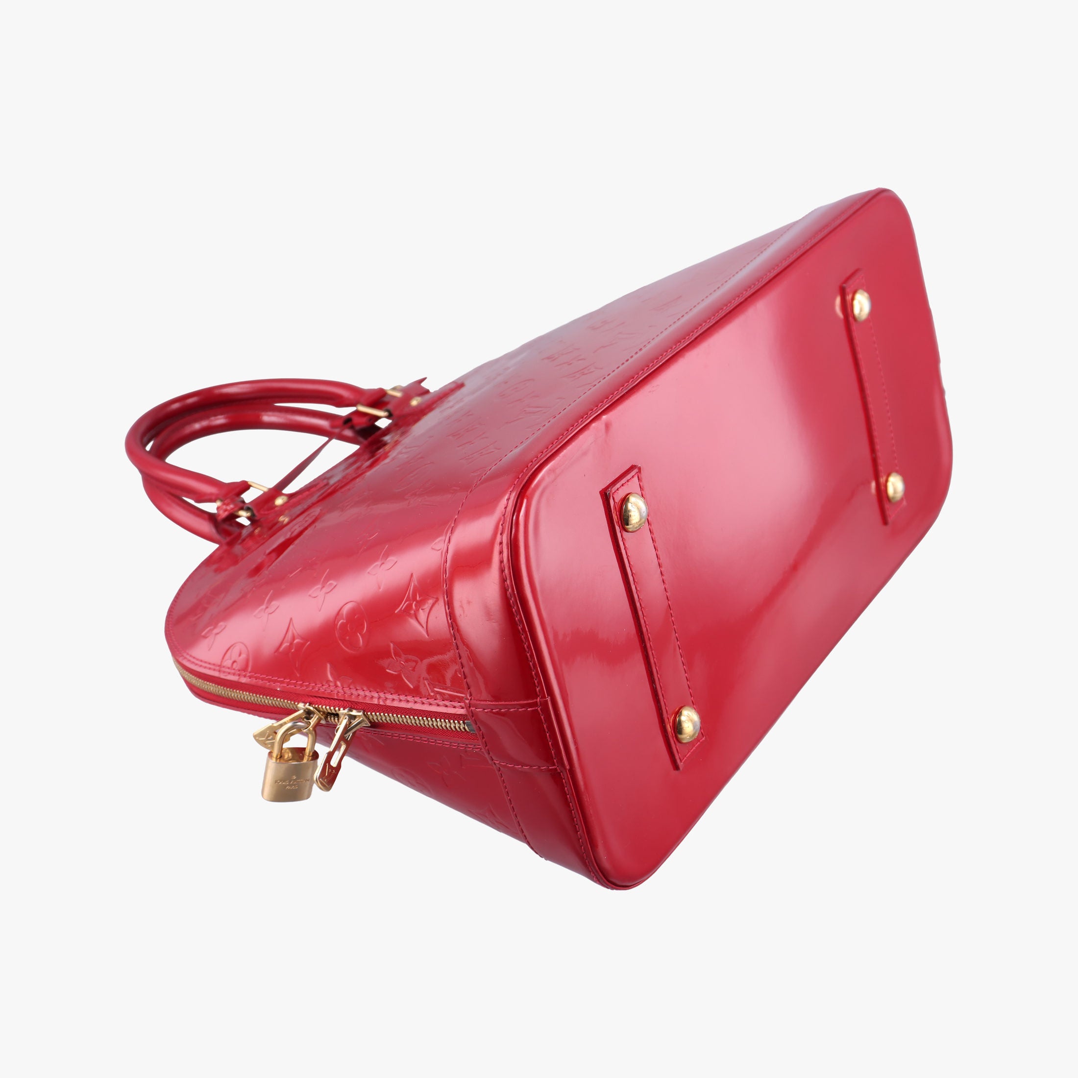 Pre-owned Louis Vuitton Alma GM pomme d'amour Vernis M93596 handbag | stylenewstar