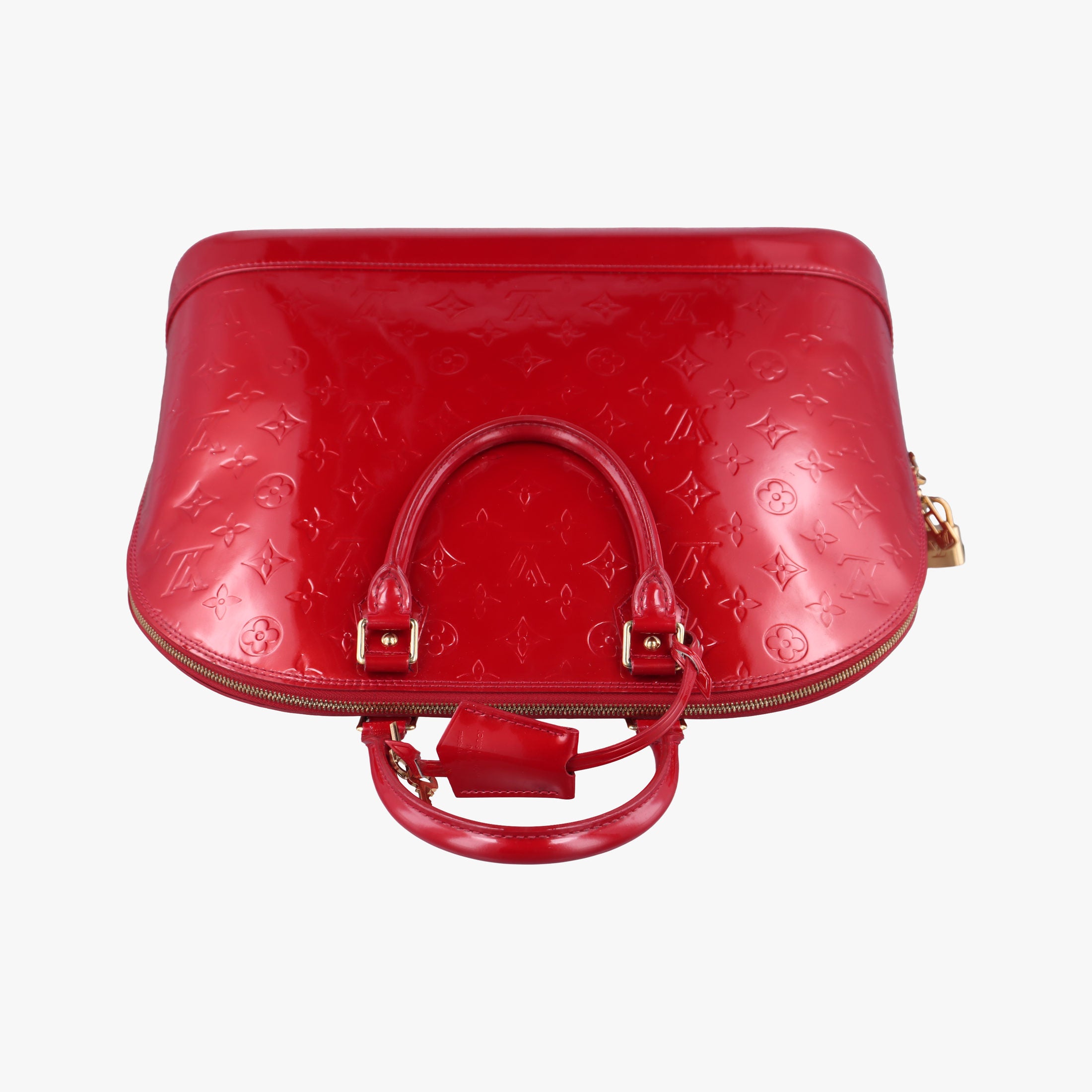 Pre-owned Louis Vuitton Alma GM pomme d'amour Vernis M93596 handbag | stylenewstar