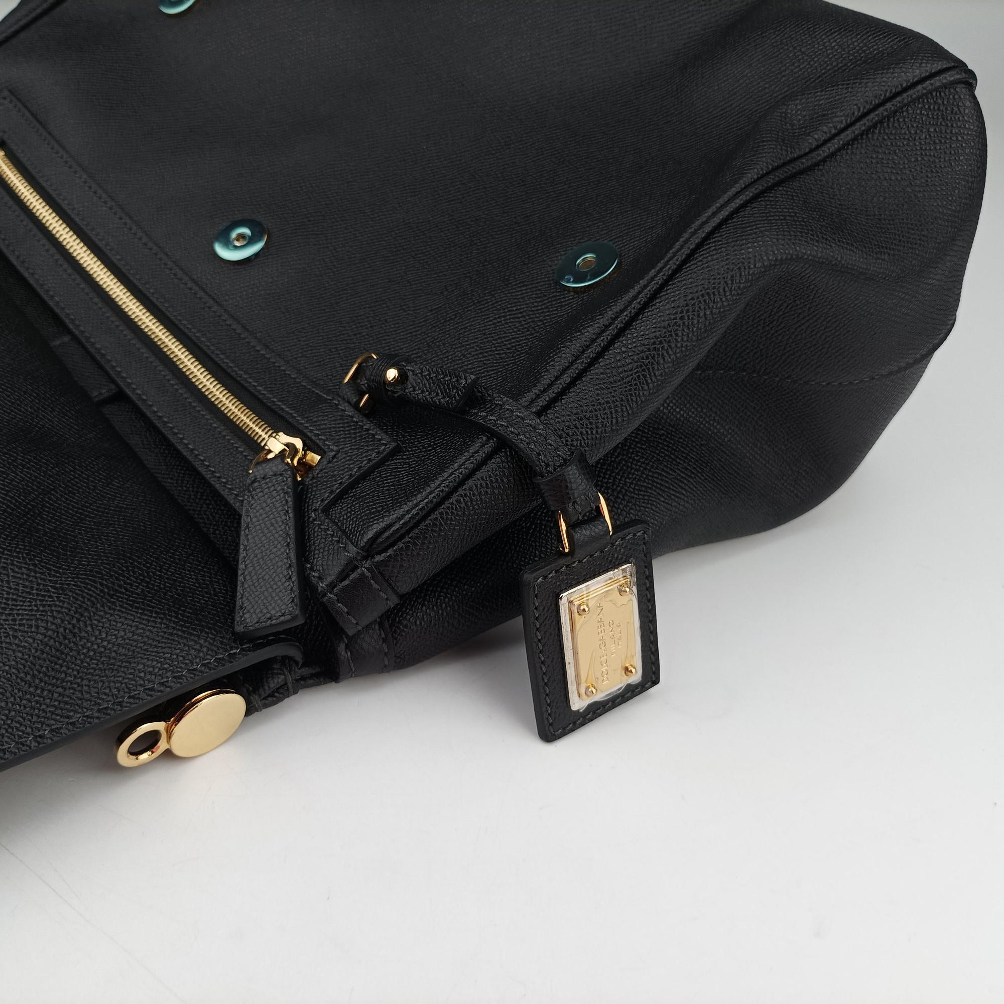 Pre-owned Dolce & Gabbana SICILY Black Leather  shoulderbag | stylenewstar