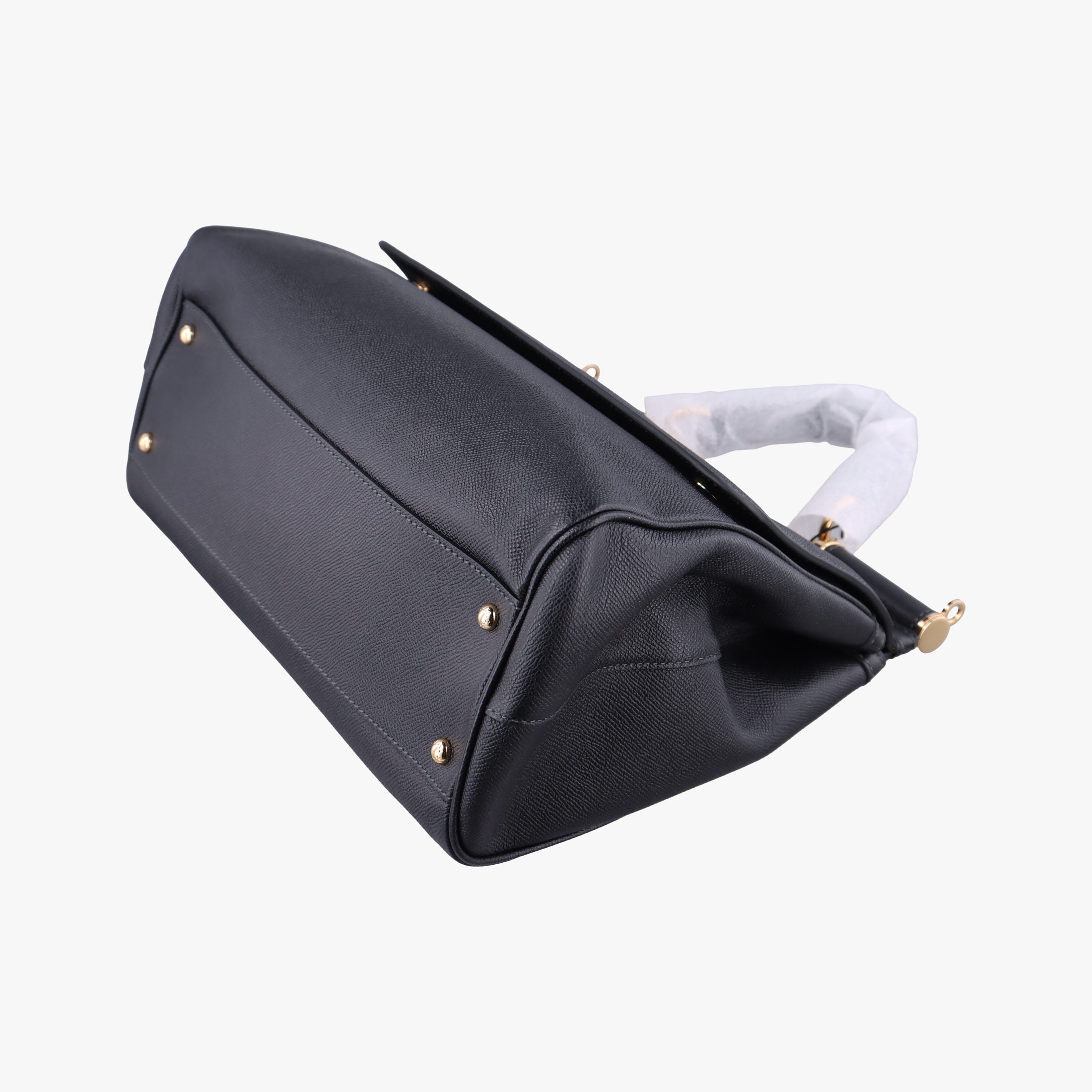 Pre-owned Dolce & Gabbana SICILY Black Leather  shoulderbag | stylenewstar
