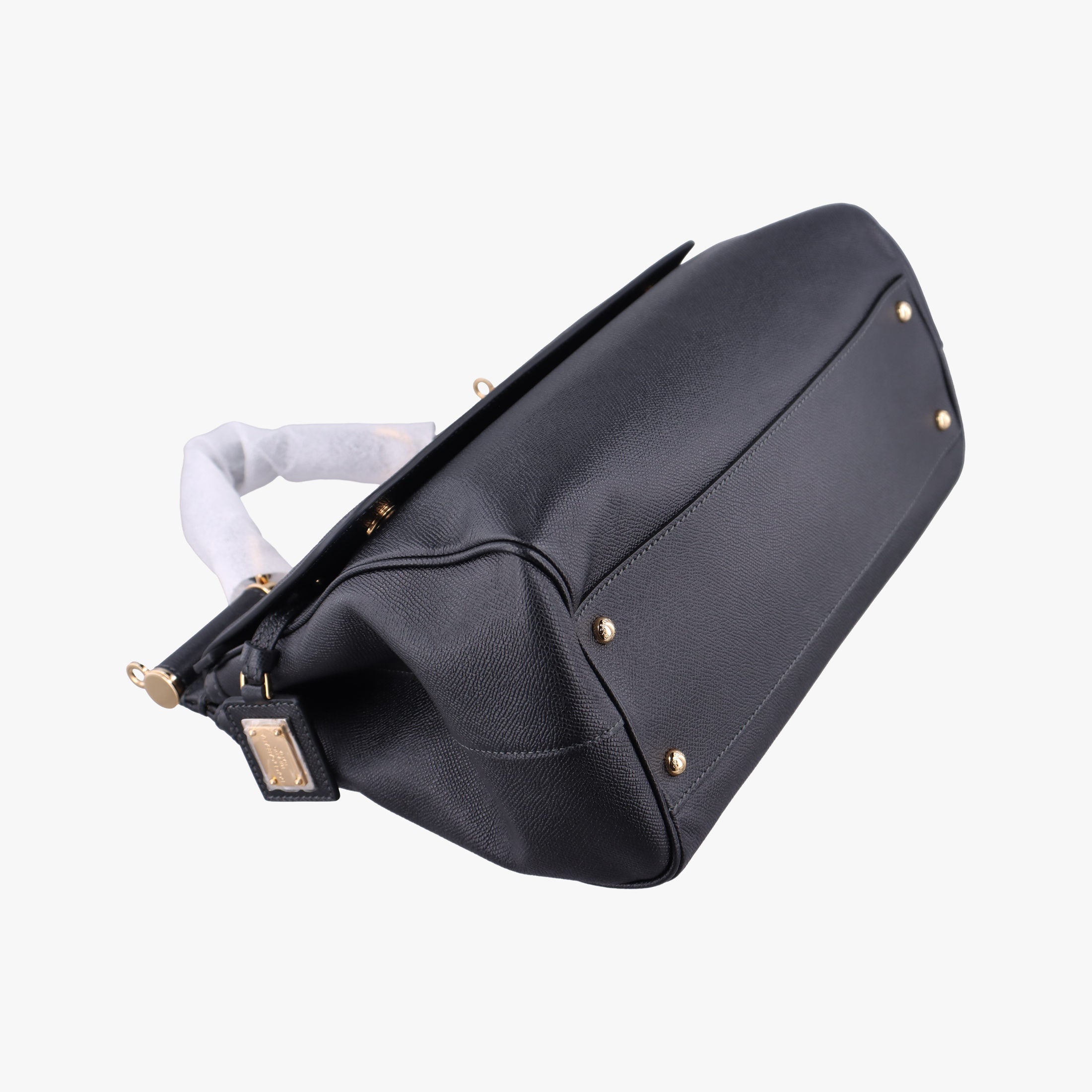 Pre-owned Dolce & Gabbana SICILY Black Leather  shoulderbag | stylenewstar