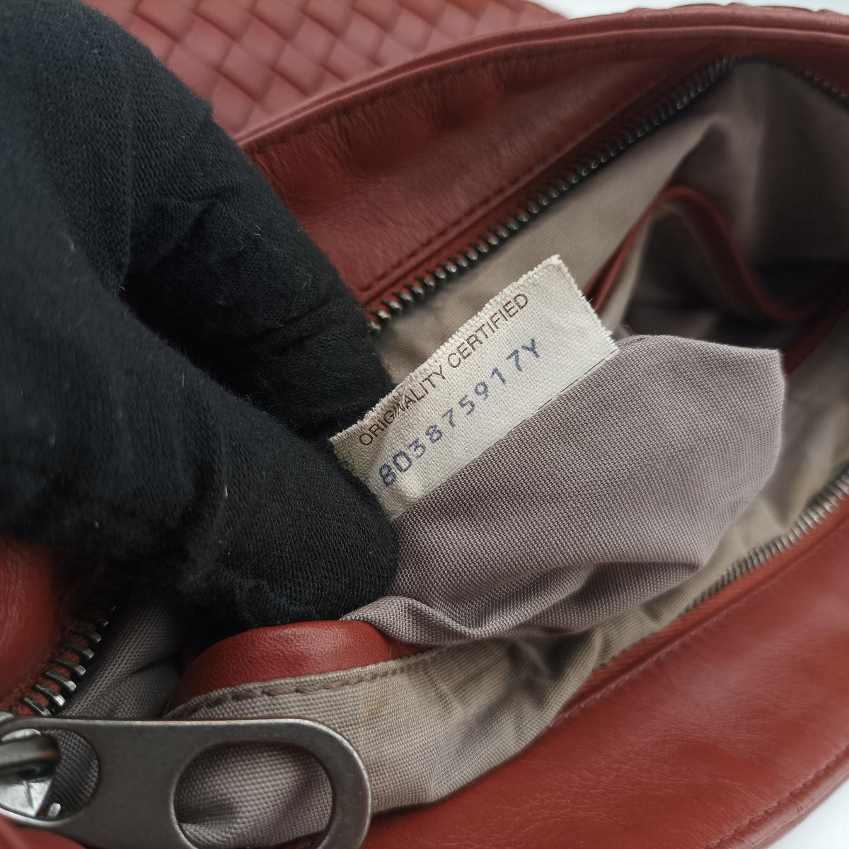 Pre-owned Bottega Veneta Intrecciato Terracotta lambskin  shoulderbag | stylenewstar