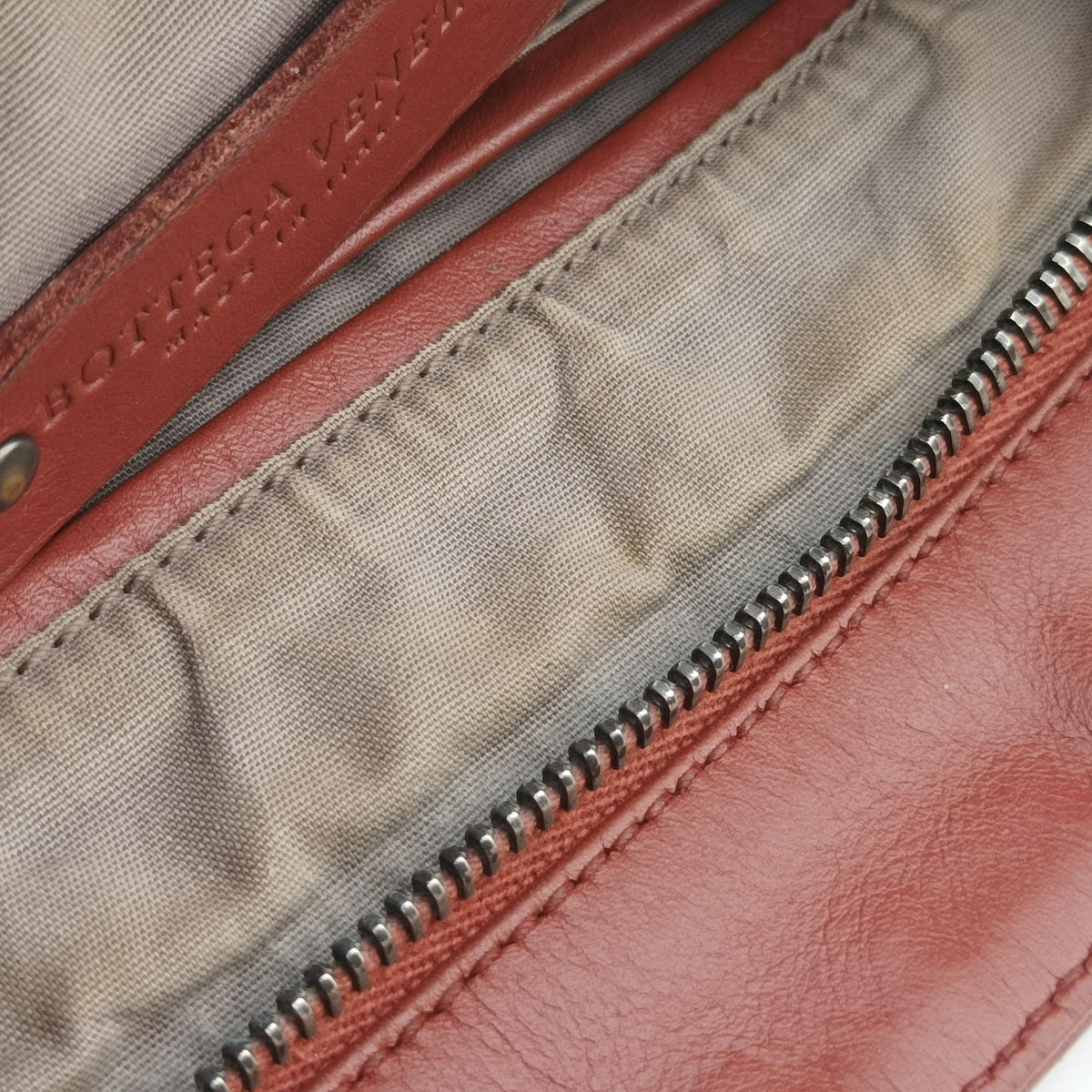 Pre-owned Bottega Veneta Intrecciato Terracotta lambskin  shoulderbag | stylenewstar